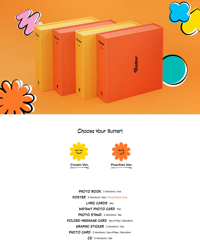 BTS Butter Album - K-Pop Music CD with Photobook & Exclusive Poster | Perfect for Fans, Collectors & Gift Giving | Listen at Home, Parties & K-Pop Events