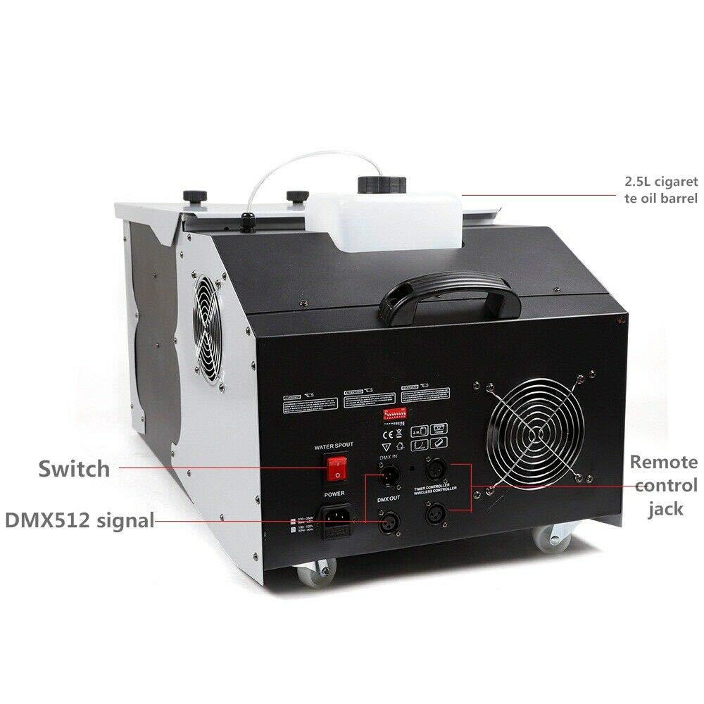 3000W DMX Fog Machine with Remote Control - TFCFL Low Profile Smoke Machine for Theater, Stage, DJ Party & Christmas Events - Adjustable Fog Output for Professional Effects