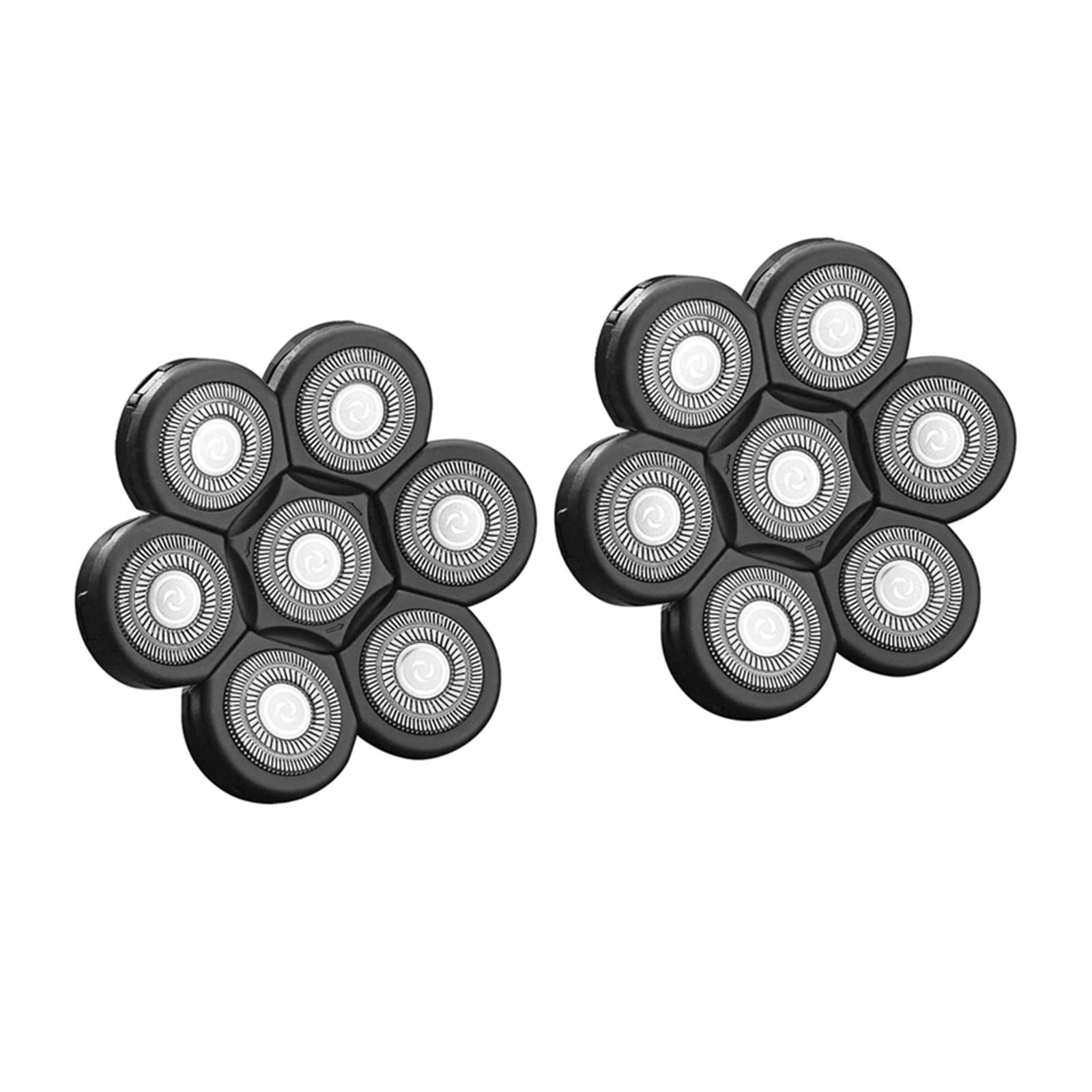 DXBO Replacement Electric Shaver Heads - 7D Floating Blades, 7 Independent Cutters, Waterproof Design (2-Pack) - Perfect for Philips Norelco & Braun Series Shavers - Ideal for Travel, Gym & Daily Shaving