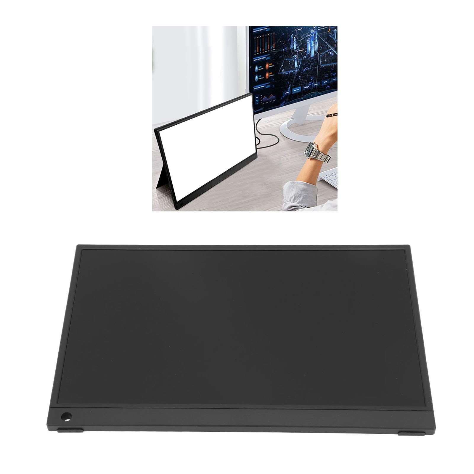 16in Portable Monitor IPS Display 1920x1200 Ultra Thin HDR - USB C HDMI External Screen for Laptop, Phone, Gaming, Office Work | Wide Compatibility, 3ms Response Time, Mirror Screen Projection | Perfect for Travel, Business Presentations & Mobile Gaming