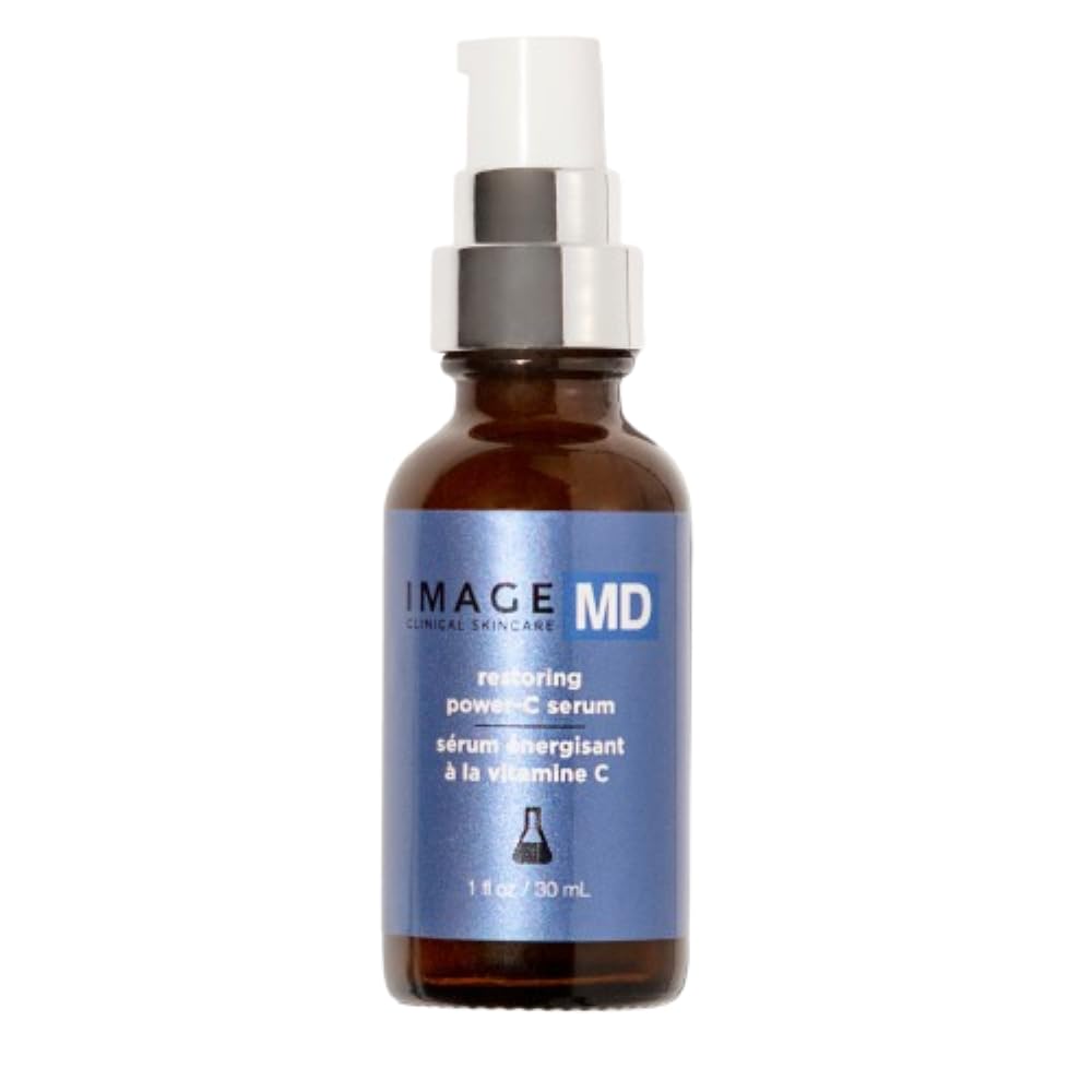 IMAGE MD Restoring Power-C Serum - 20% Vitamin C & Ferulic Acid Facial Treatment for Dark Spots, Wrinkles & Dullness | Anti-Aging Brightening Serum for Firmer, Youthful Glow | Day & Night Skincare Routine
