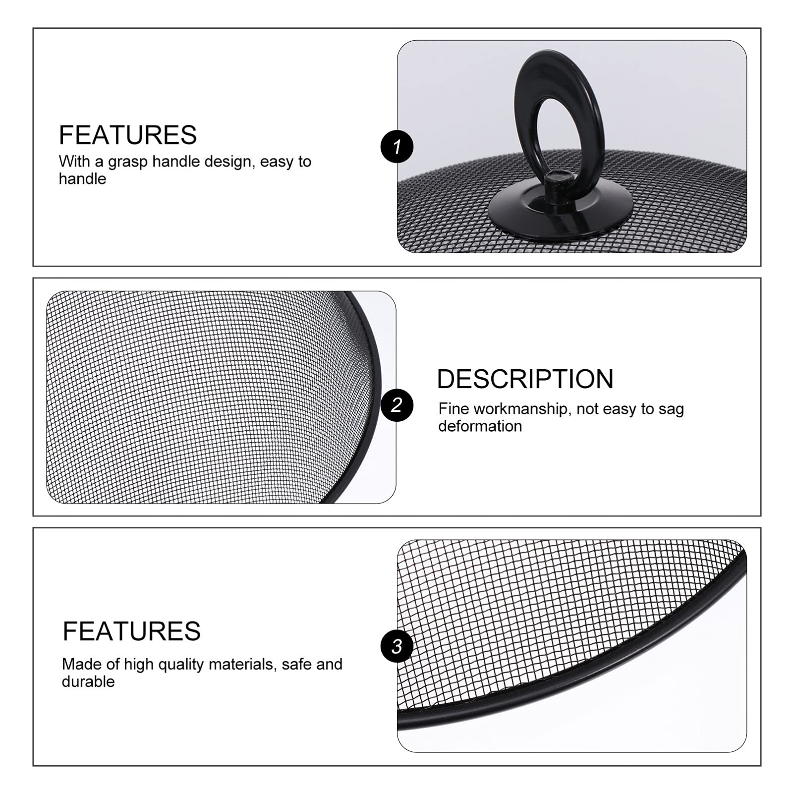 Mesh Food Cover 2pcs - 35x35cm Iron Dome Lid for Outdoor Picnic & BBQ