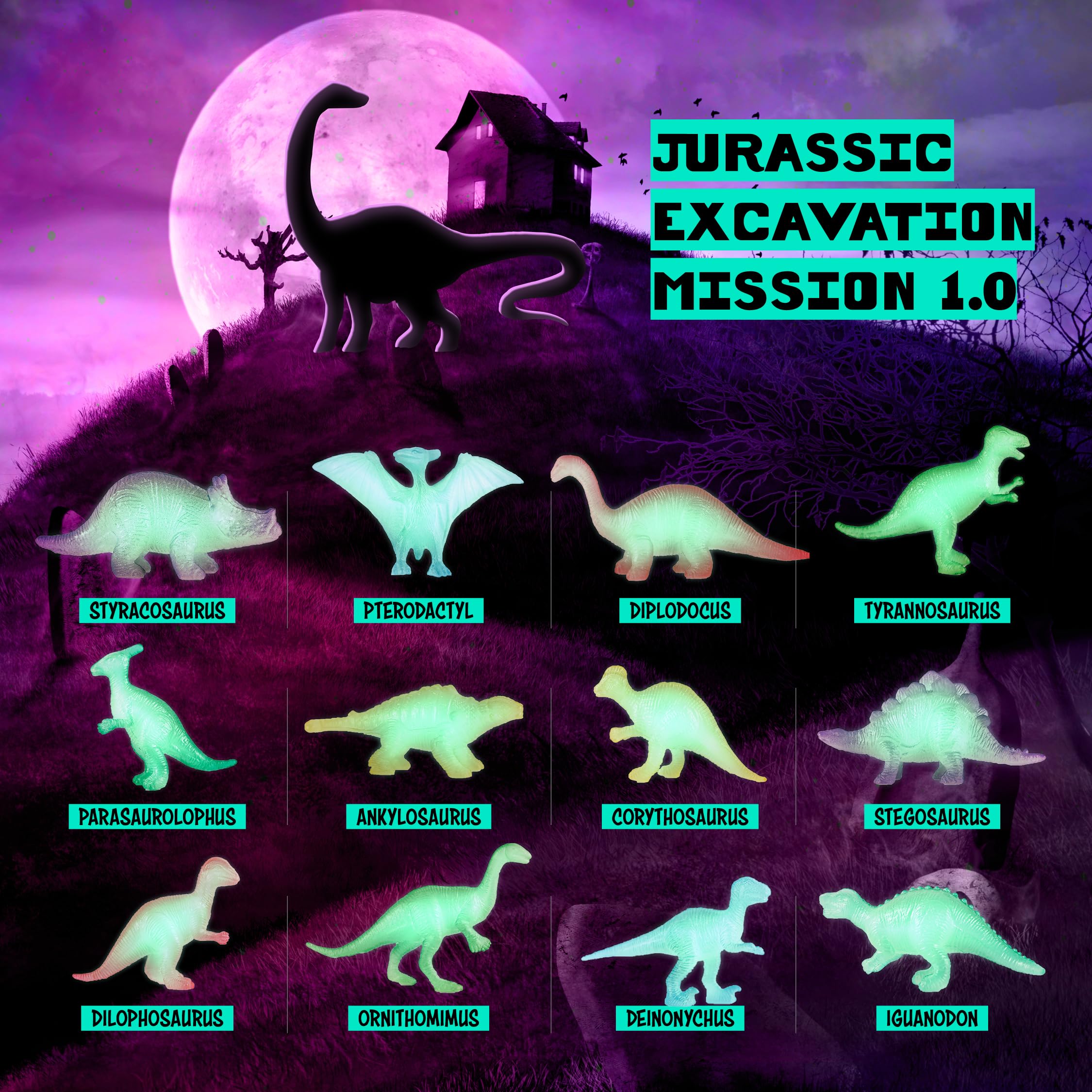 Glow in The Dark Dinosaur Easter Eggs Dig Kit for Kids - STEM Science Excavation Toy for Boys & Girls Ages 8+ - Perfect Easter Basket Stuffers, Birthday Gifts & Educational Toddler Toys - Fun Dino Egg Digging Adventure for Home, Classroom & Outdoor Play