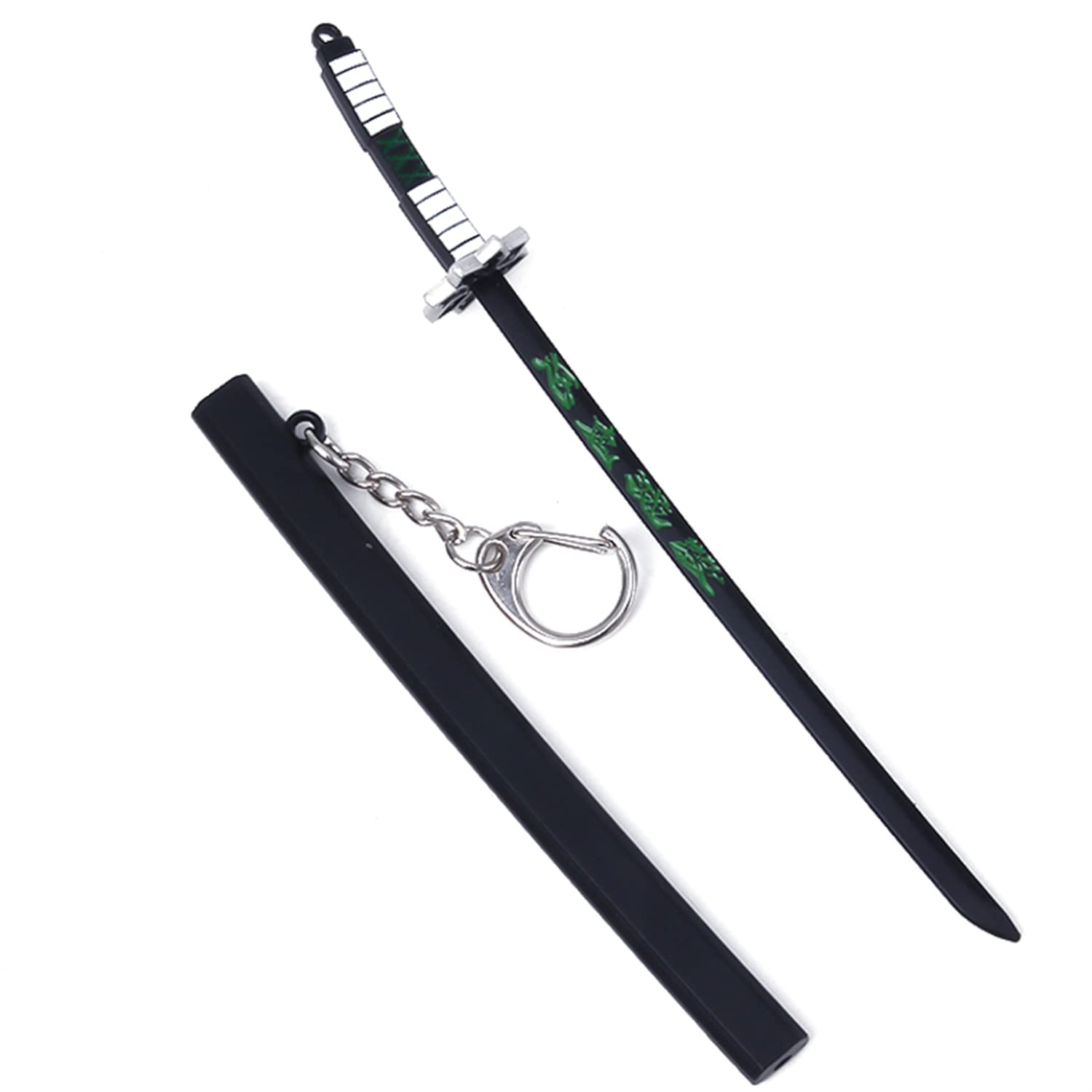 Demon Slayer Mini Katana Keychains - Tanjiro Cosplay Anime Sword Keychain for Men, Perfect for Keyrings, Bag Charms, and Anime Merch Collectibles