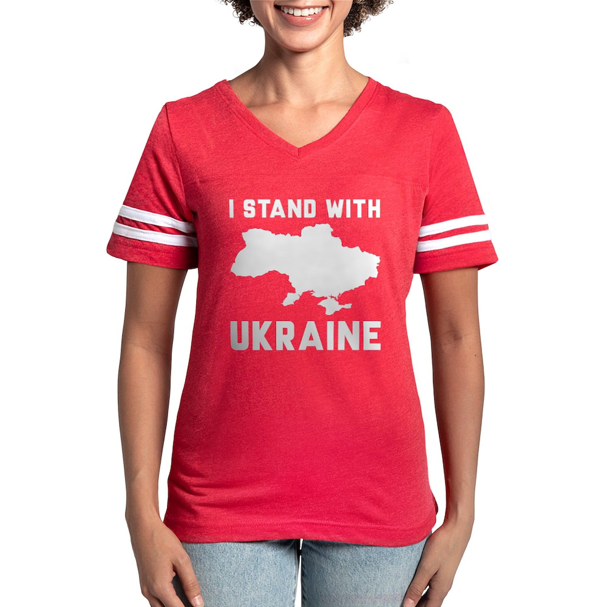 I Stand with Ukraine Women's Football Shirt - Support Ukraine T-Shirt for Women - Comfortable & Stylish Soccer Jersey for Fans, Games & Everyday Wear