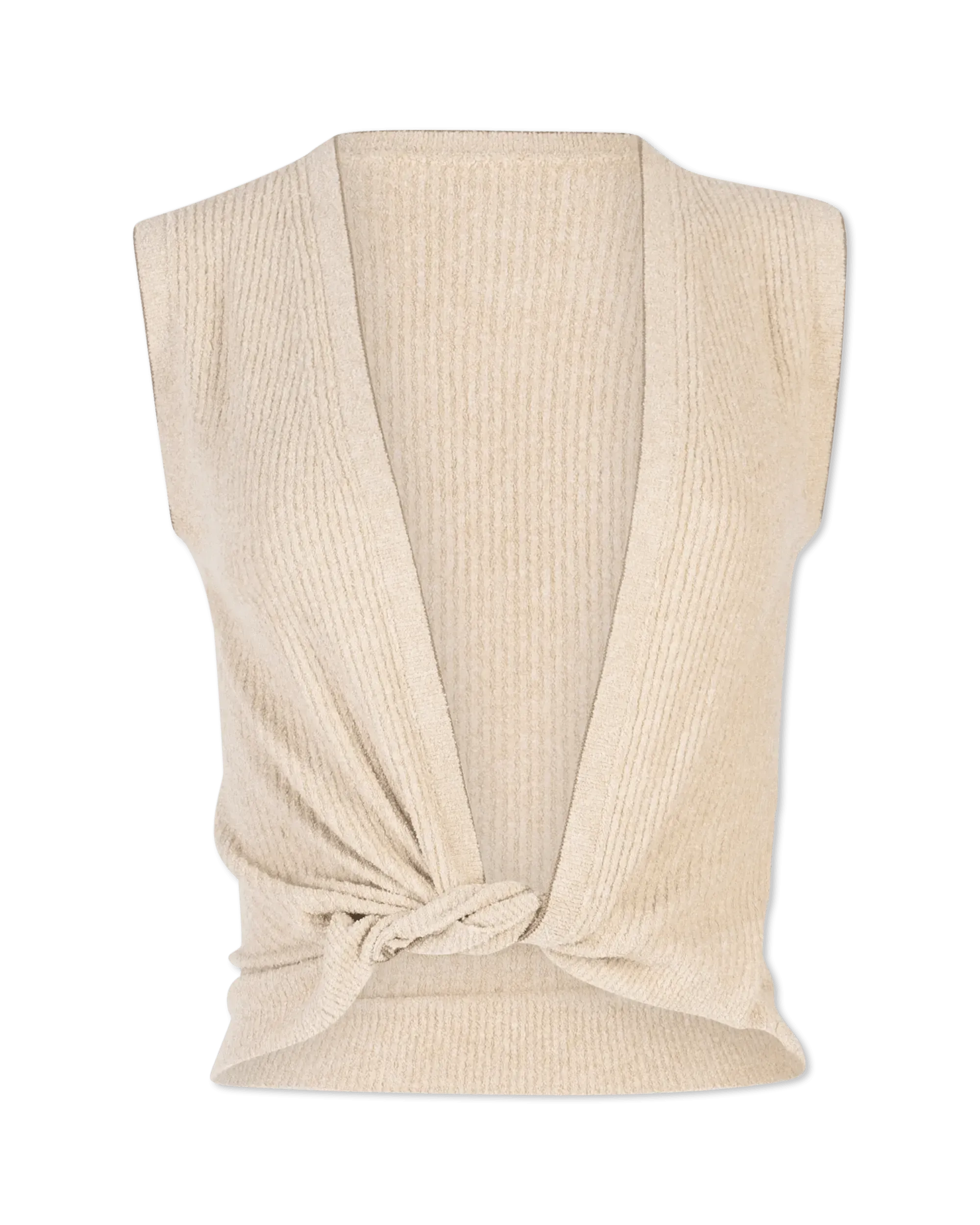 Stylish Front Tie Sleeveless Knit Top for Women - Summer Casual Wear & Layering Essential