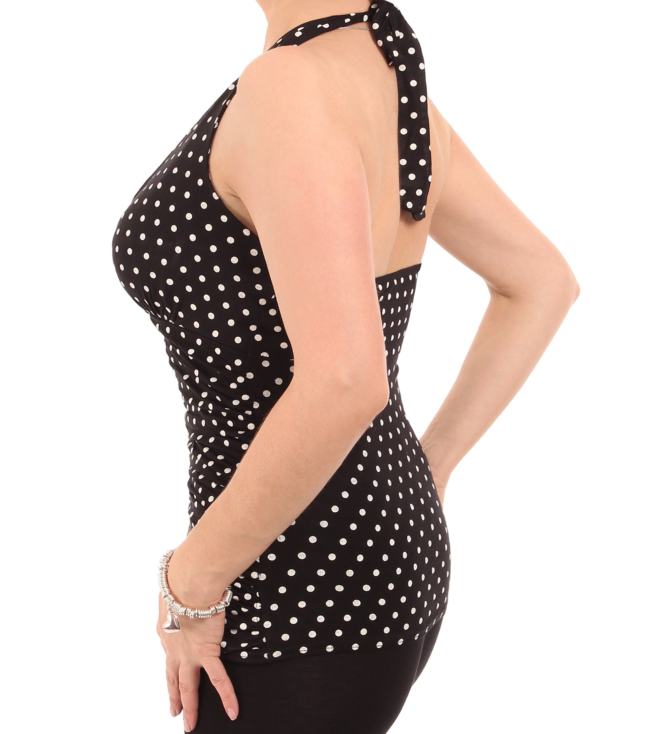 Women's Slim Fit Halter Neck Top - Sexy Stretchy Bodycon Shirt for Night Out, Party & Summer Fashion