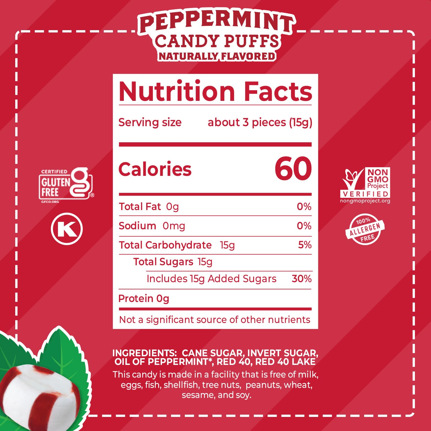 Red Bird Soft Peppermint Candy - Individually Wrapped Gluten Free Breath Mints, 52 oz Bulk Tub - Fresh Breath Solution for Office, Car & Travel