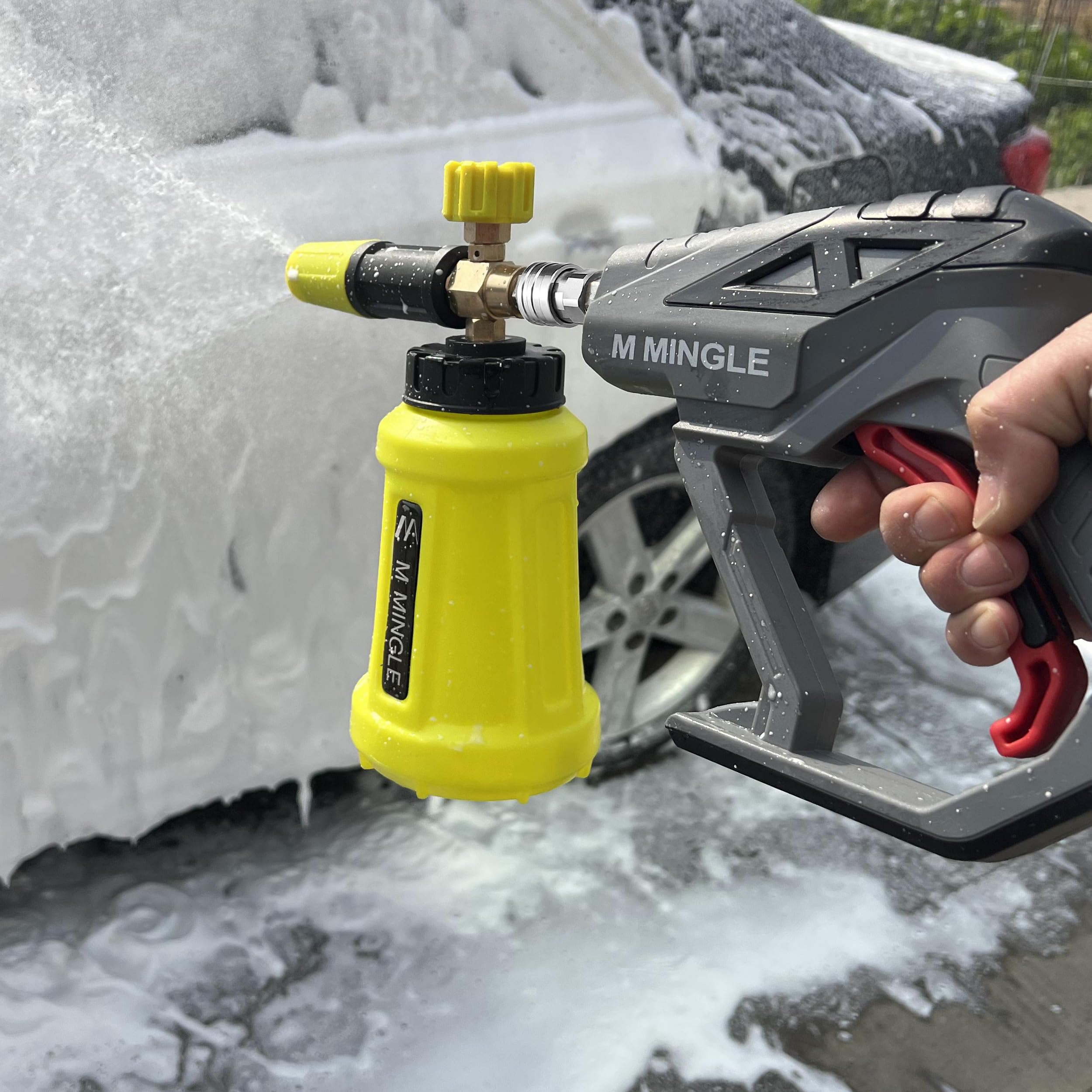 **M MINGLE 4000 PSI High Pressure Washer Gun & Snow Foam Lance - Car Wash Foam Blaster with 1/4
