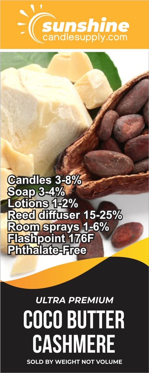 Premium Coconut Butter Cashmere Fragrance Oil for Candles & Soap - 8oz Bottle - Luxurious Home & Spa Scent for Relaxation & Aromatherapy