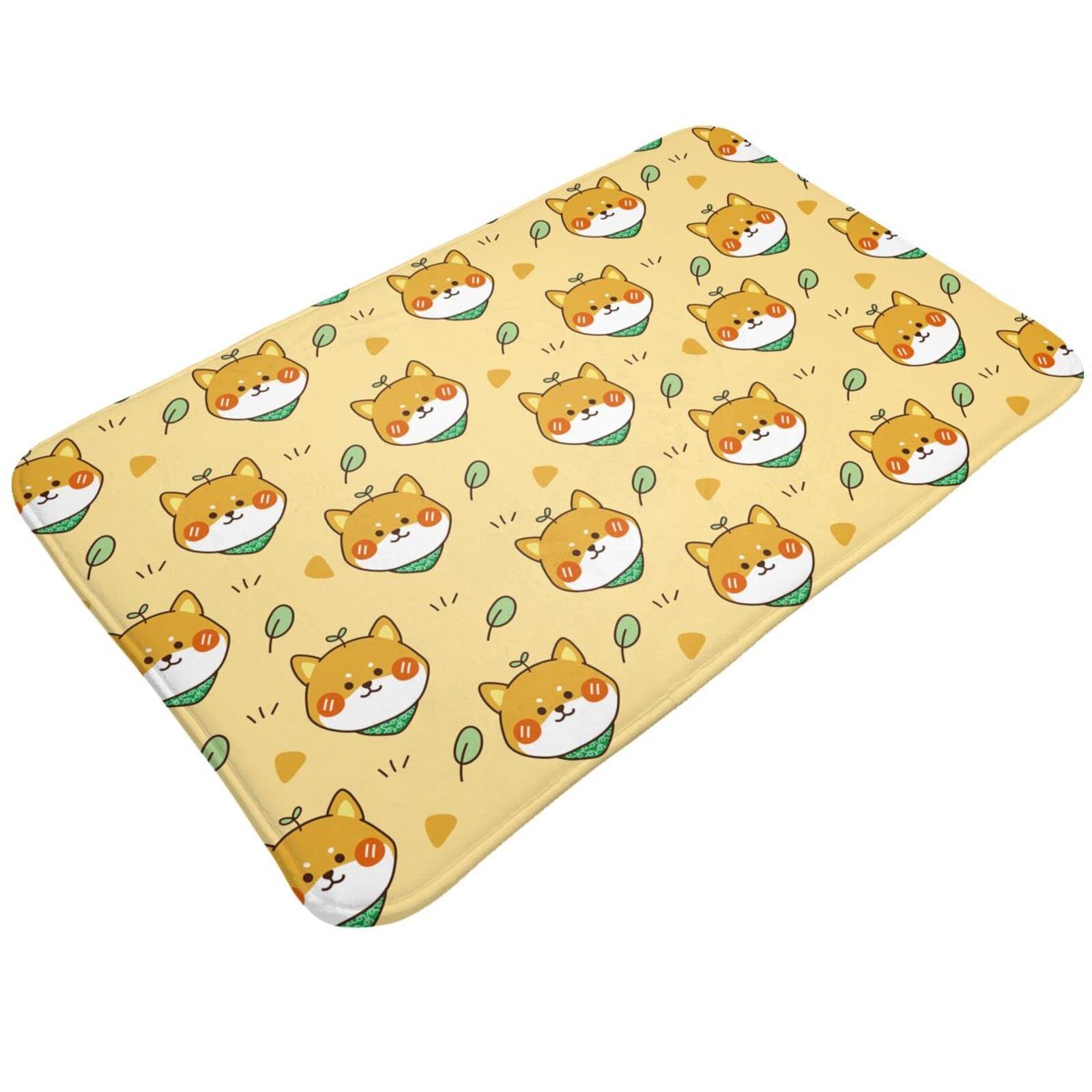 BoeHiop Soft Non-Slip Bath Mat - Absorbent Dog & Leaf Design Bathroom Rug for Indoor/Outdoor Use, 20x31.5 Inch - Perfect for Bathroom, Kitchen, Entryway & Home Decor