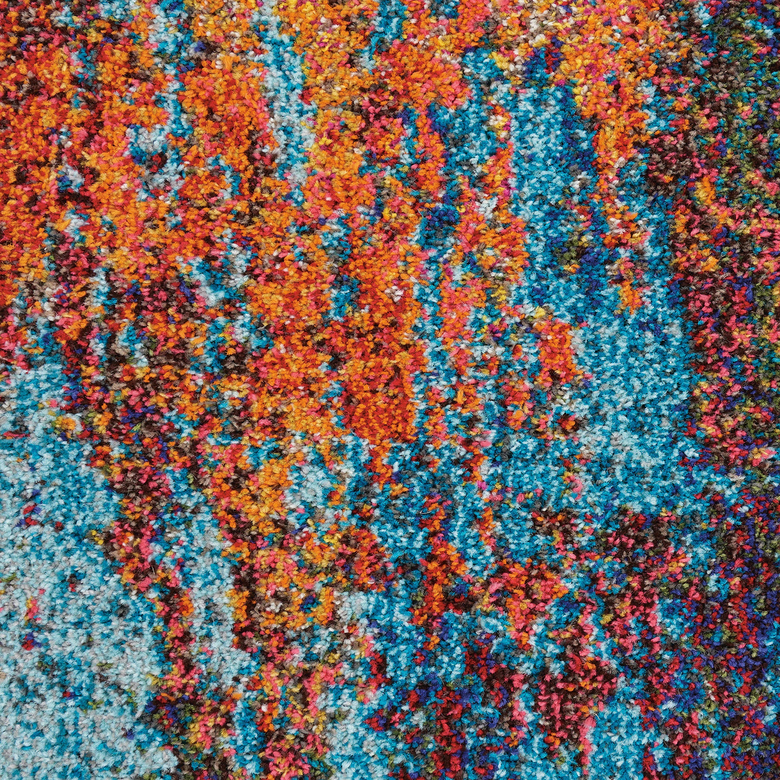 Nourison Celestial Red/Blue Atlantic 3' x 5' Contemporary Abstract Area Rug - Non-Shedding, Easy to Clean - Perfect for Bedroom, Living Room, Dining Room & Kitchen Decor (3x5)