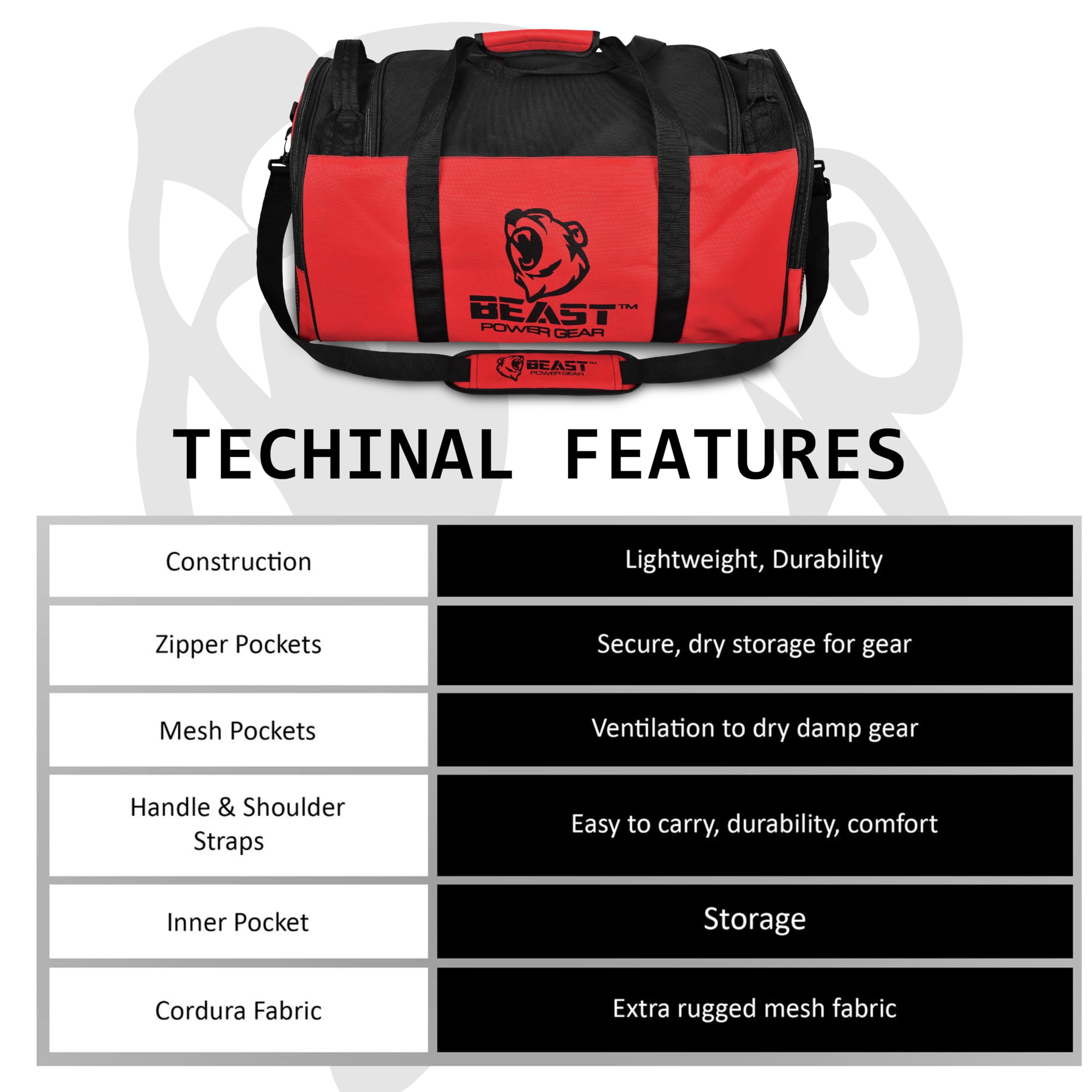 **Unisex Large Red Waterproof Duffle Bag with Shoe Compartment & Zippered Pockets - Adjustable Straps for Gym, Sports, Travel & Workout Gear Storage**
