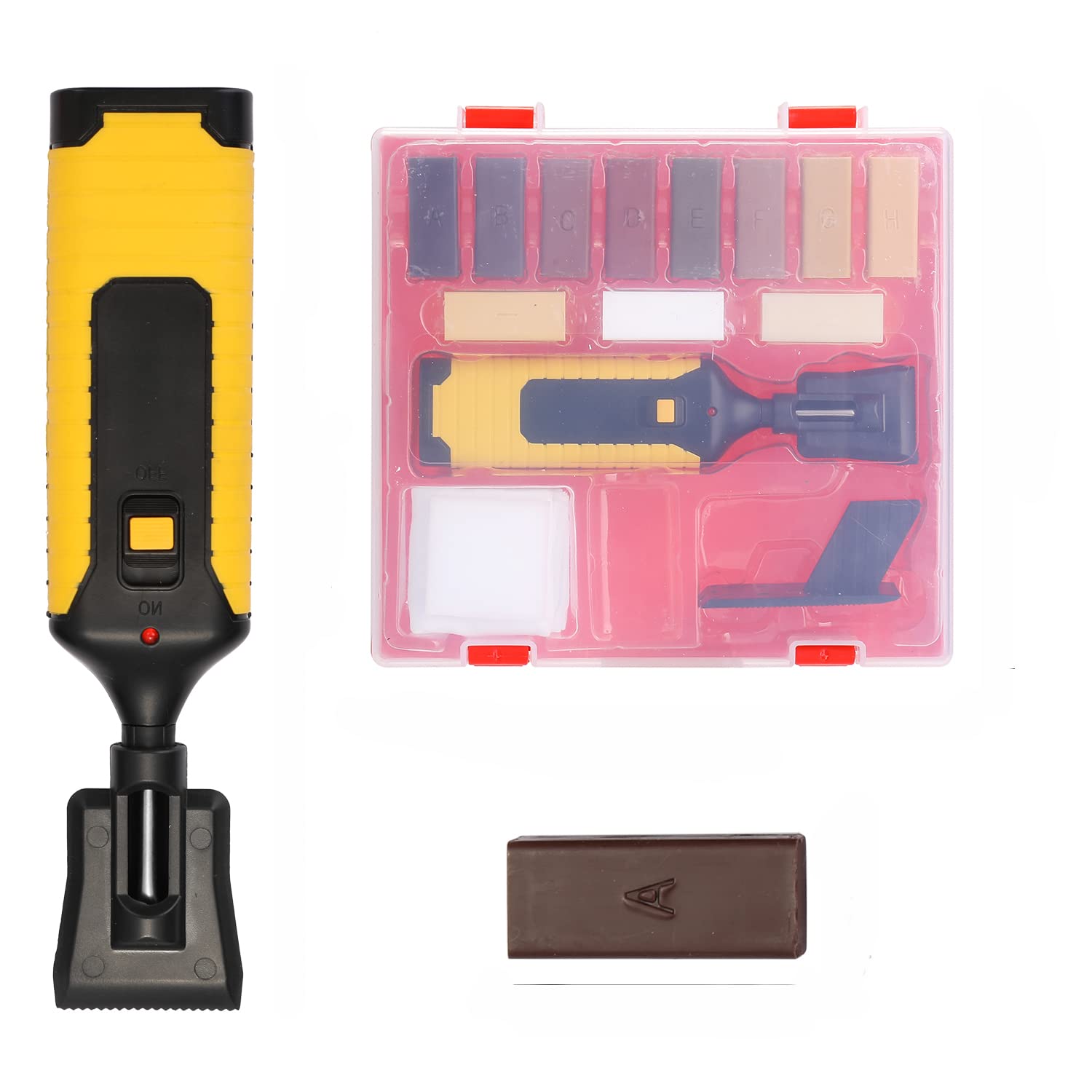 **XINGHANG Laminate Repair Kit - Wax System for Floor & Countertop Scratches - Durable Case & Repair Tools (Yellow Kit) - Perfect for Home, Office & Rental Property Maintenance**