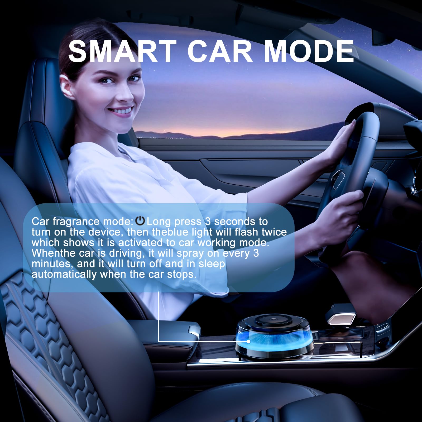 2025 Smart Car Air Freshener with 15W Wireless Charger & 7-Color Mist - for Car Diffuser & Aromatherapy
