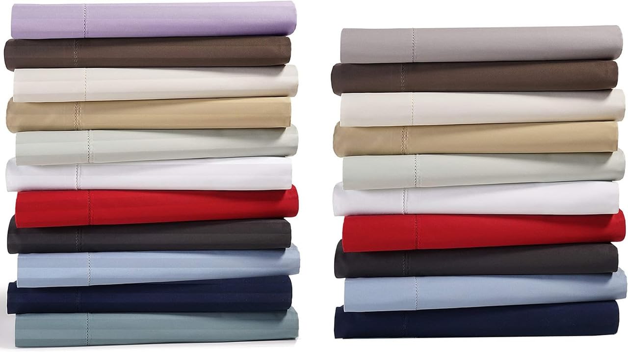 Premium 800 Thread Count 100% Long-Staple Cotton Cal King Sheet Set - 4 Piece Ultra Soft Sateen Weave Bedding with Deep 21