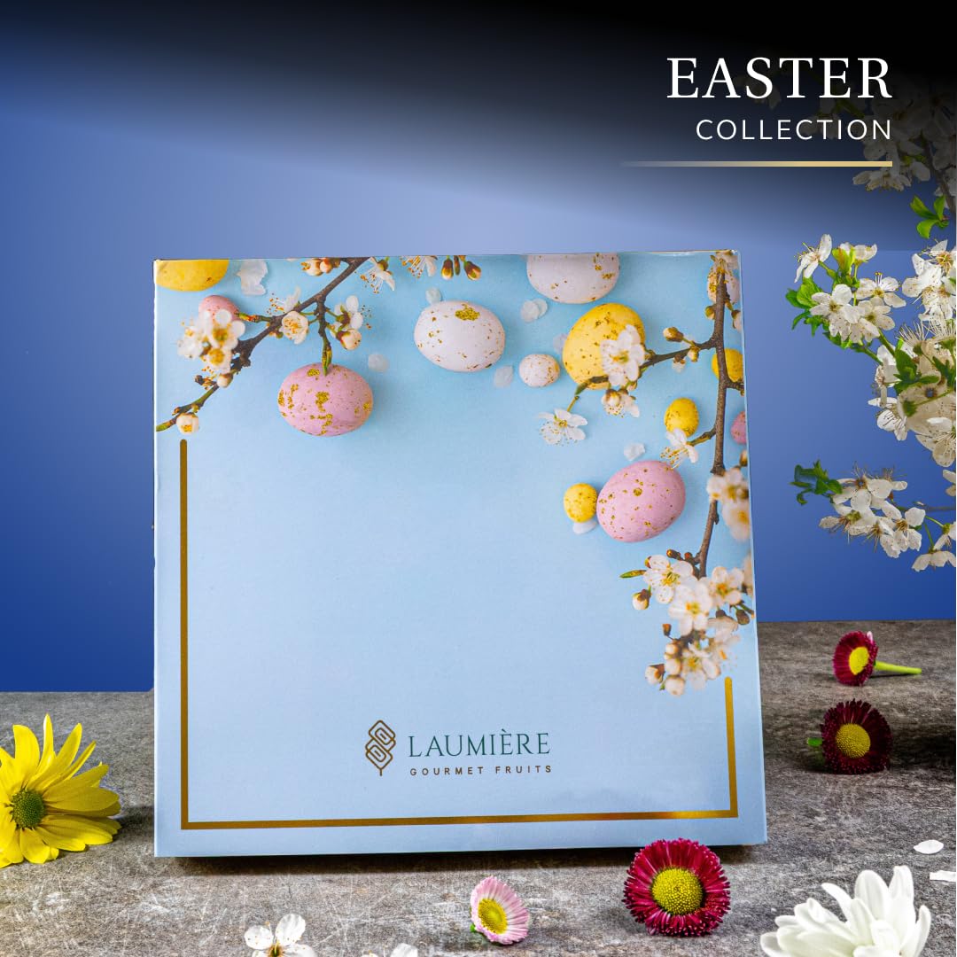 Laumiere Gourmet Dried Fruits and Nuts Gift Basket - 16 Piece Spring Easter Collection - Healthy No Sugar Added Gluten Free Vegetarian Snack Box - Perfect for Holiday Gifting, Office Treats & Healthy Lifestyle