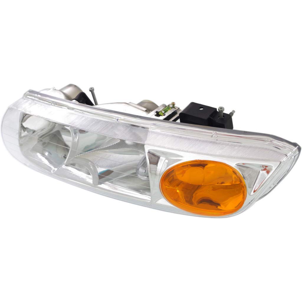 2000-2002 Saturn SL Headlight Assembly - Driver & Passenger Side with Bulbs (GM2502206 GM2503206) | Replaces 21112455, 21112456 | Includes Parking/Signal Lights | Perfect for Night Driving & Vehicle Safety Upgrades