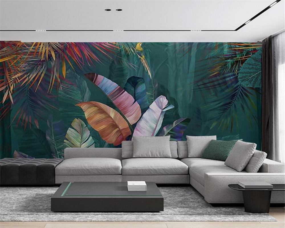 Tropical Jungle Wallpaper Mural - Premium Self-Adhesive Wall Decal for Living Room, Bedroom & Nursery - Easy Peel & Stick Installation - Perfect for Home Decor, Jungle Theme Parties & Kids Room Design
