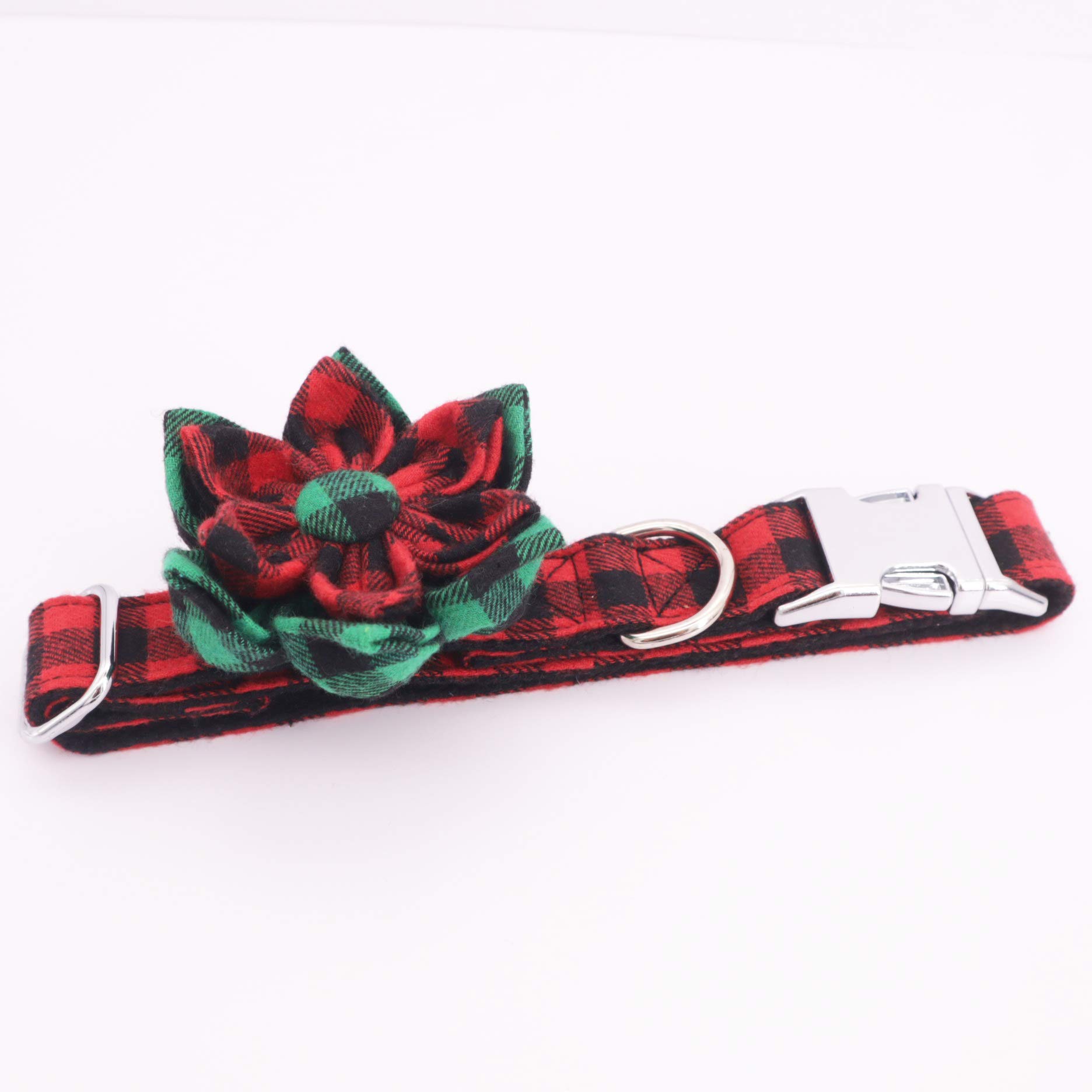Festive Christmas Red Dog Collar with Flower - XS Size Holiday Pet Accessory for Small Dogs | Perfect Gift for Puppies & Female Dogs | Great for Holiday Photos, Parties & Special Occasions