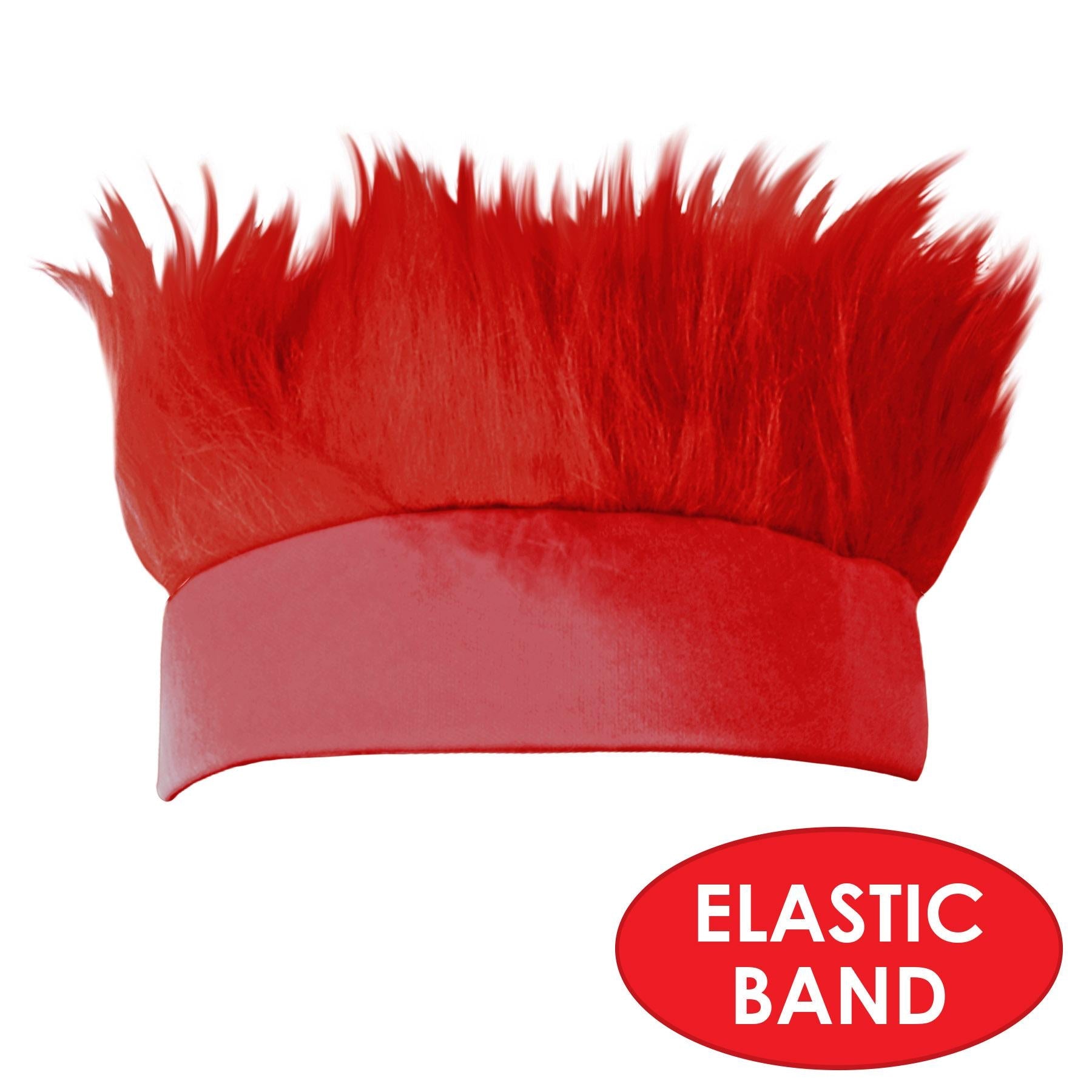 12 Pack Beistle Hairy Headband - Red Costume Accessories for Halloween, Cosplay & Themed Parties - Fun & Scary Wig Headbands for Adults & Kids