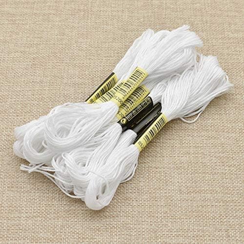 12 Skeins Friendship Bracelet String - Embroidery Floss for Cross Stitch & DIY Bracelet Making - Craft Yarn in Black & White - Perfect for DIY Jewelry, Scrapbooking & Gift Wrapping