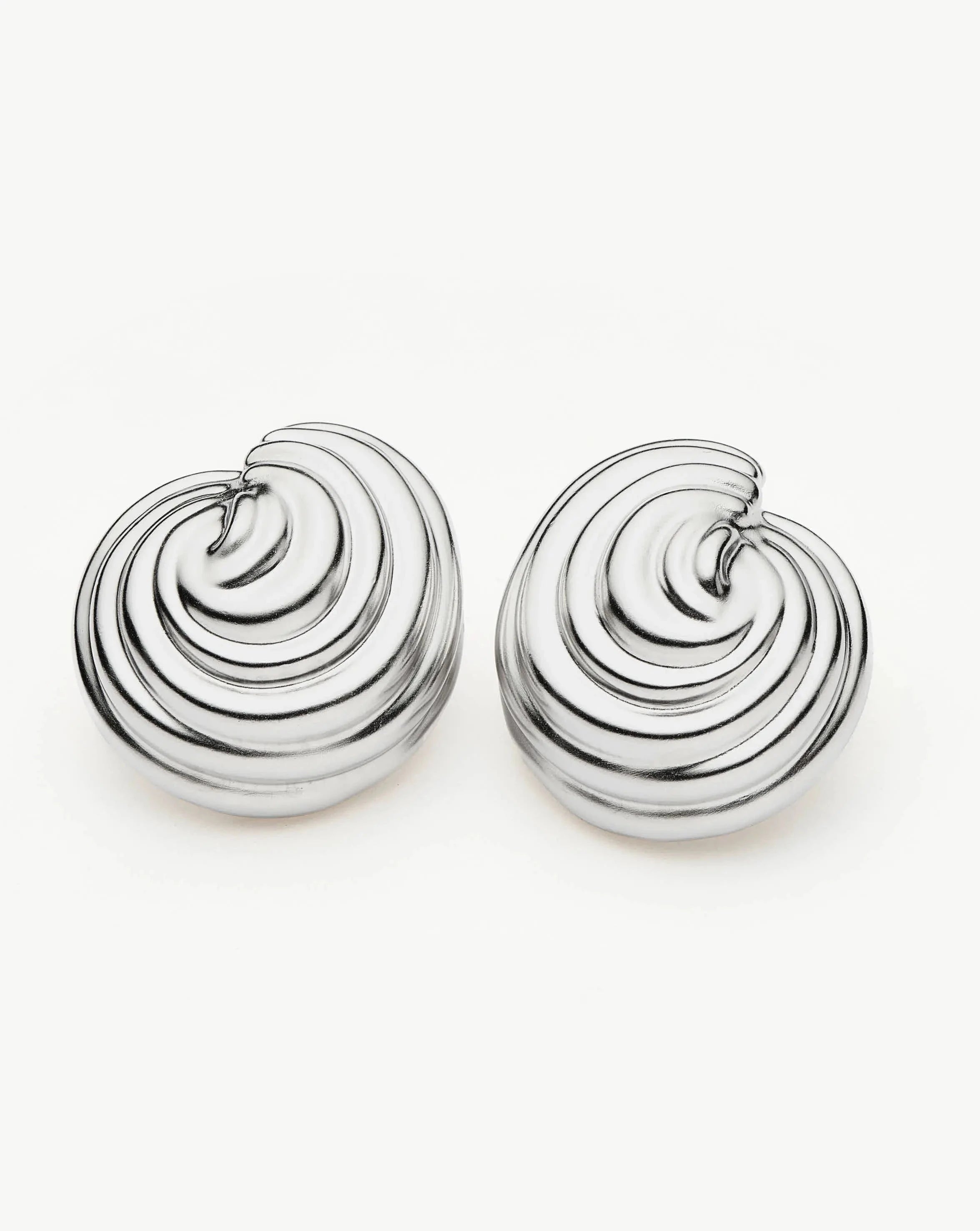 Spiral Dome Oversized Stud Earrings - Silver Plated Hypoallergenic Jewelry for Women | Perfect for Parties, Weddings & Everyday Wear