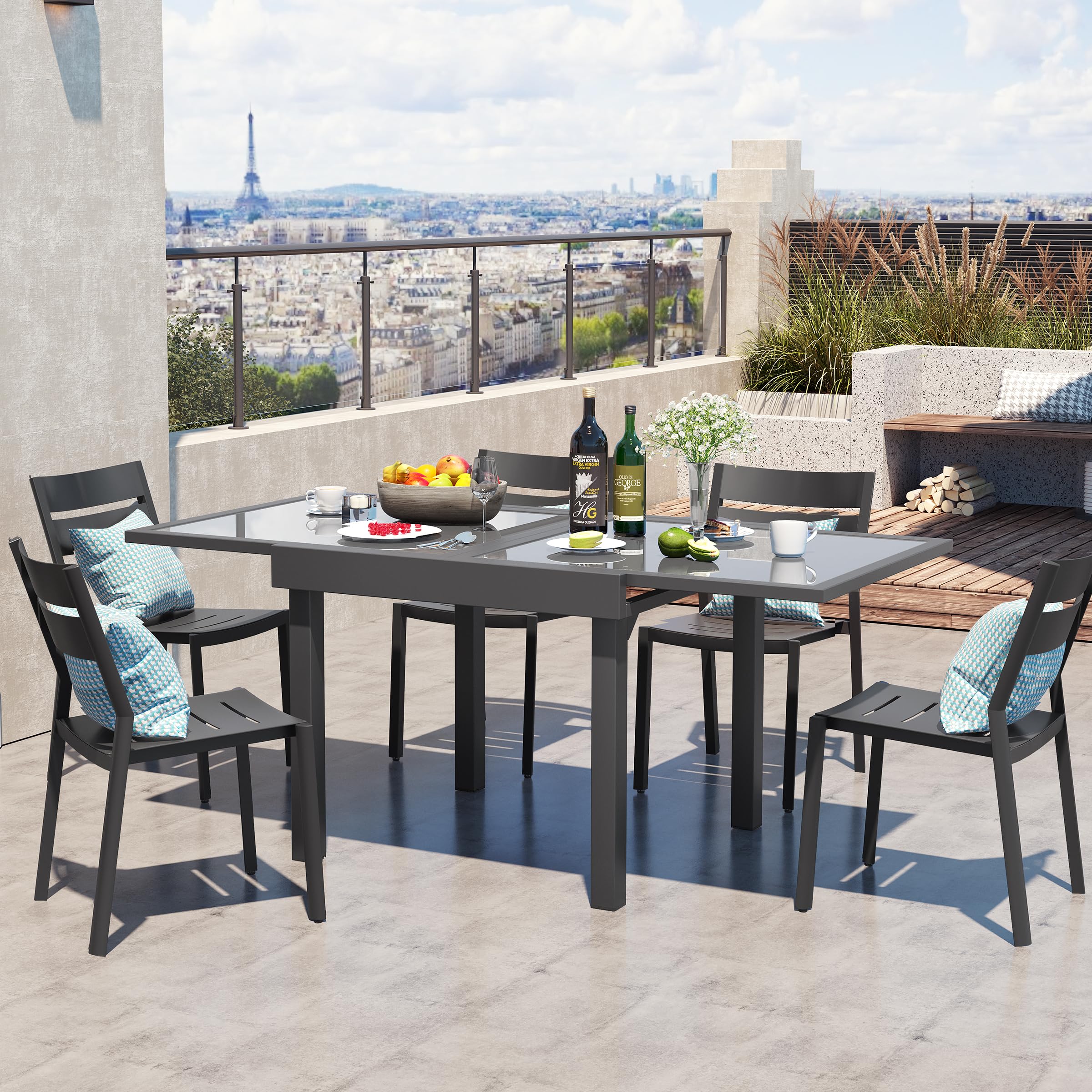Expandable Aluminum Outdoor Dining Table 35