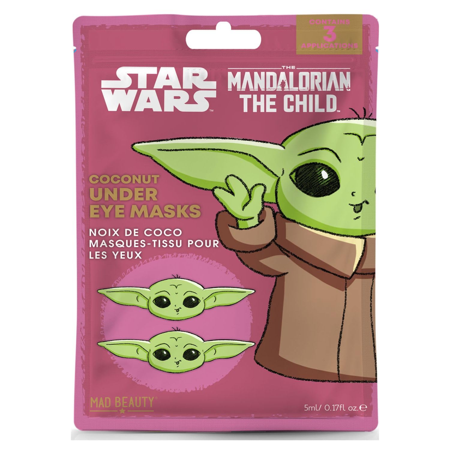 Star Wars Grogu Under Eye Patches - Baby Yoda & Mandalorian Character Design | Aloe Vera & Coconut Skincare for Dark Circles & Puffy Eyes | Refreshing Eye Treatment | Fun Gift for Women & Men | Perfect for Cosplay, Self-Care & Star Wars Fans