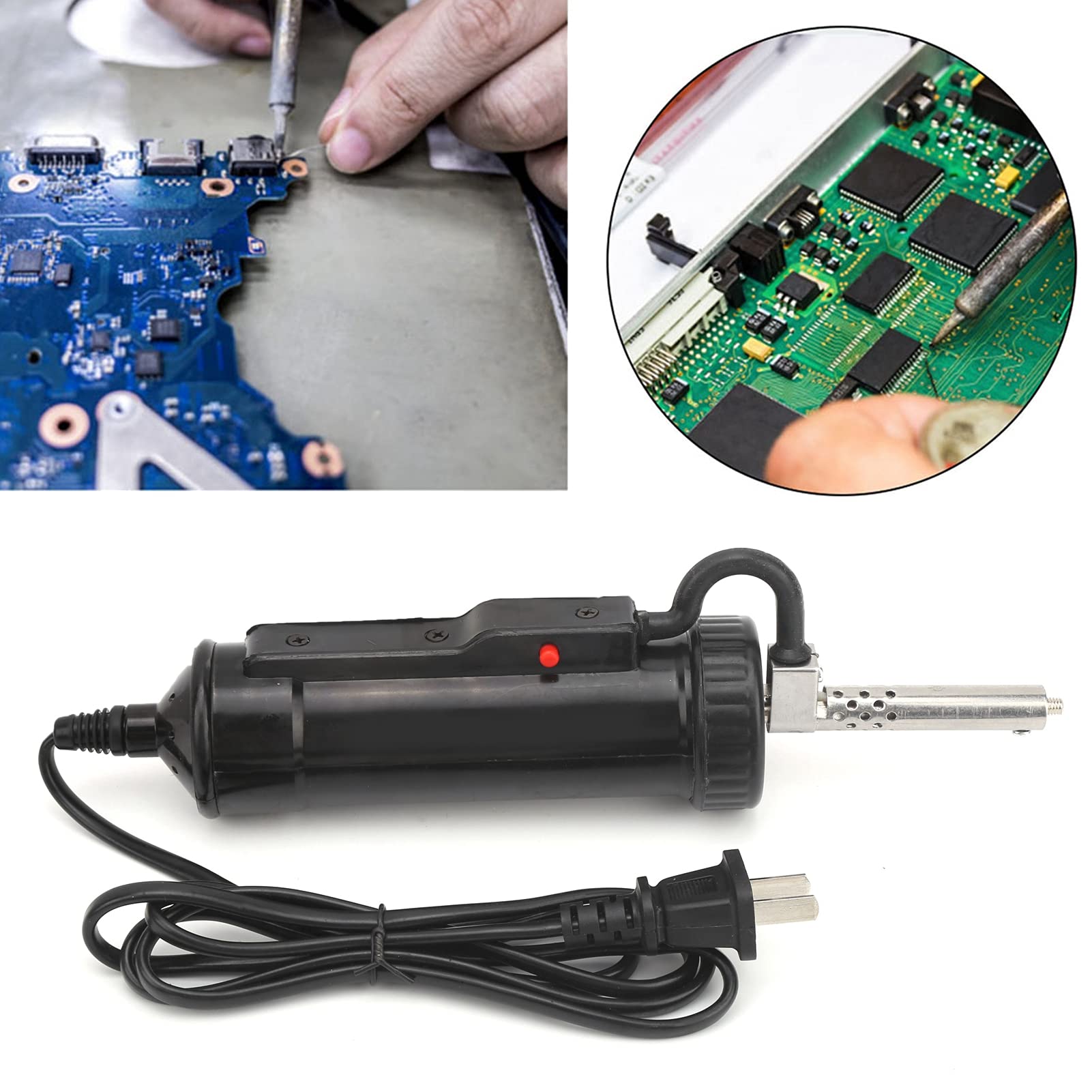 30W Electric Desoldering Pump with US Plug - Automatic Solder Sucker for PCB Repair, Electronics DIY, and Component Removal (110V AC) - Perfect for Hobbyists and Professionals