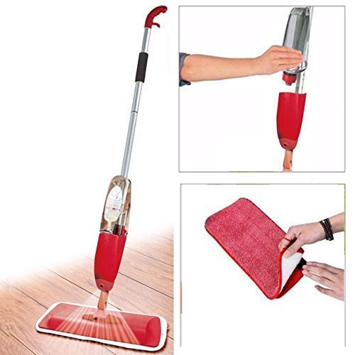 Prachit Spray Mop Set with 3 Microfiber Washable Pads - 360° Swivel Floor Cleaner for Wet & Dry Mopping | Perfect for Hardwood, Tile & Laminate Floors in Home, Office & Kitchen Cleaning