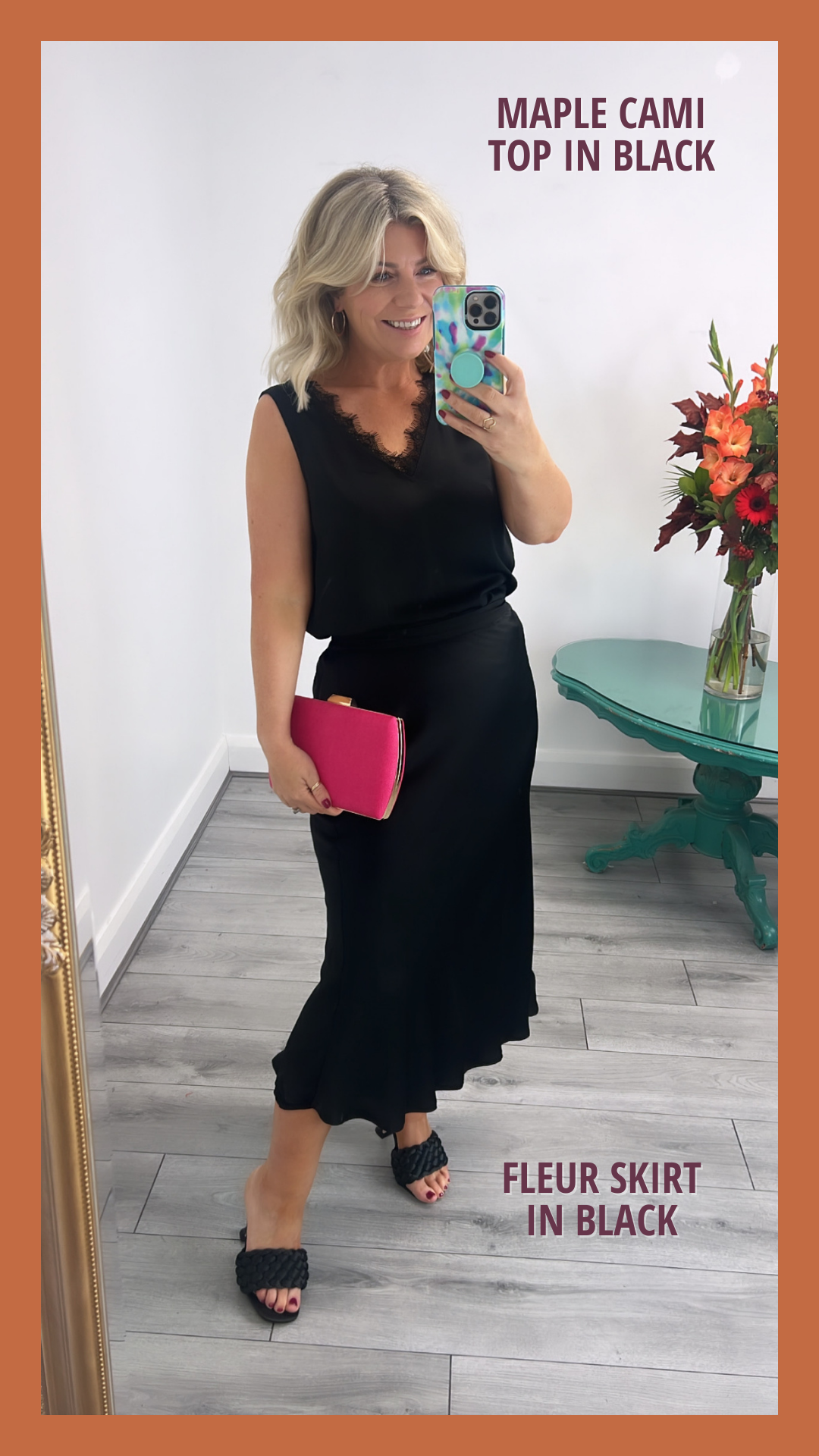 Maple Sleeveless Cami Top for Women - Soft Stretchy Black Tank Top - Perfect for Layering, Summer Outfits, and Casual Wear