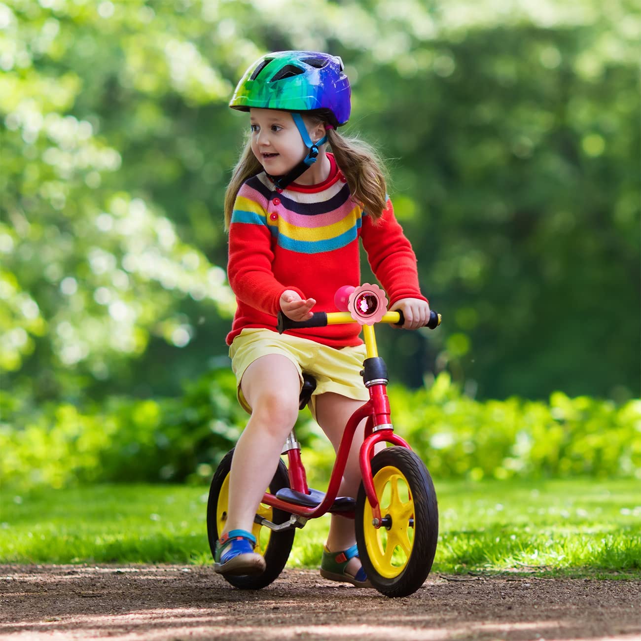 Kids Bike Horn & Bell - Loud & Fun Bicycle Accessory for Boys & Girls - Perfect for Safety & Play on School Rides & Family Cycling Trips