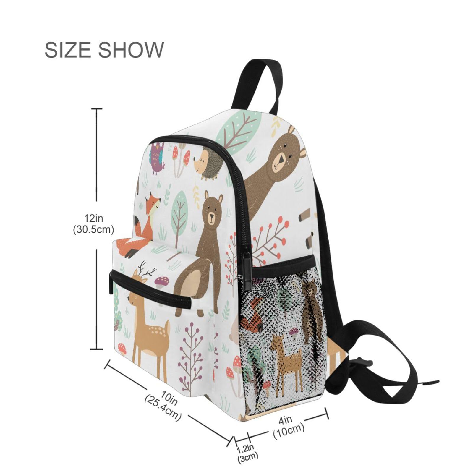 Adorable Fox & Bear Toddler Backpack - Lightweight Kids Book Bag for Preschool, Kindergarten & Daycare - Durable Travel Backpack for Boys & Girls - Perfect for School, Playdates & Outdoor Adventures
