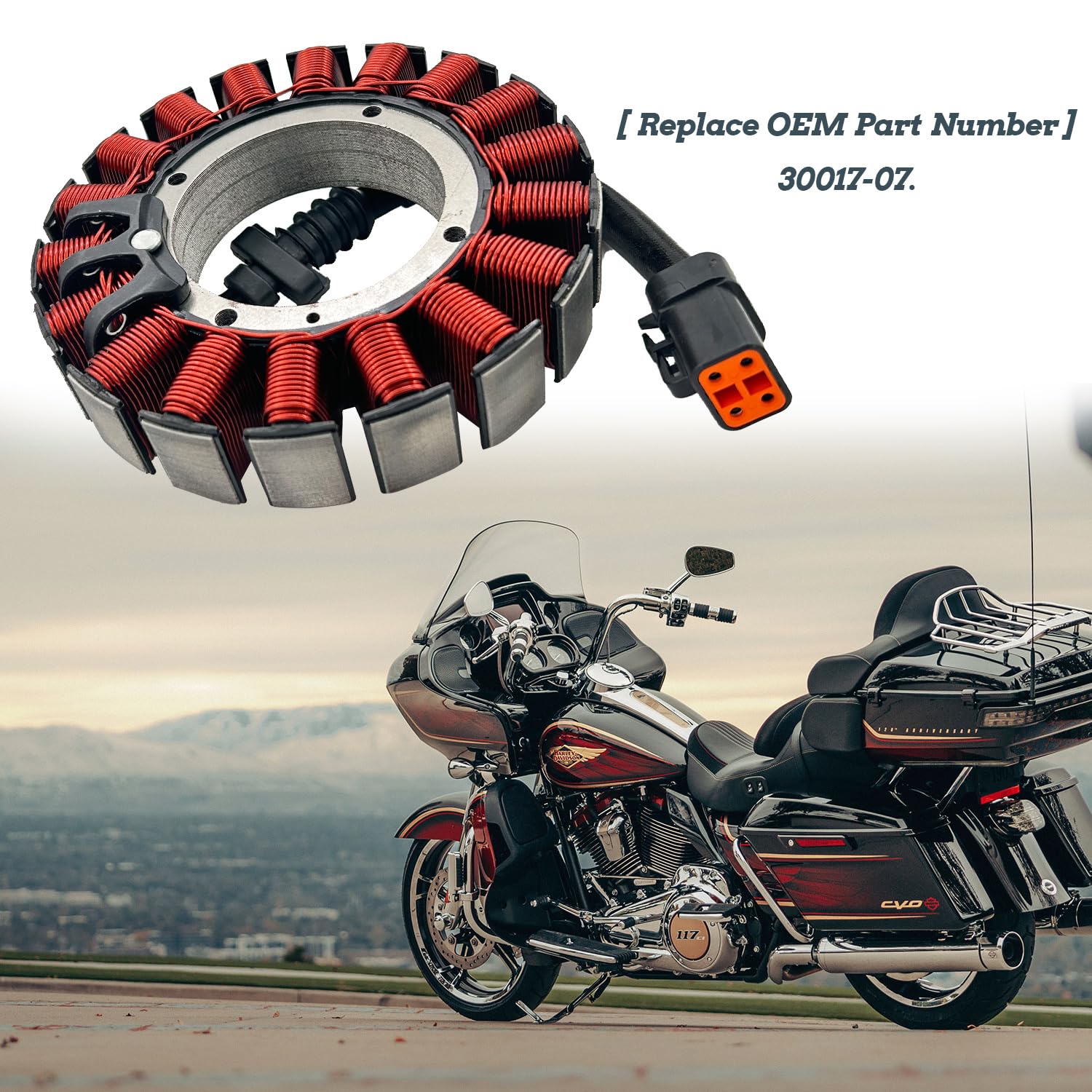 KARSEE 30017-07 Motorcycle Stator Coil Replacement for Harley Davidson Dyna, Softail, FLSTF, FLSTC, FXST Models 2007 - High Performance Electrical Part for Smooth Riding & Engine Maintenance