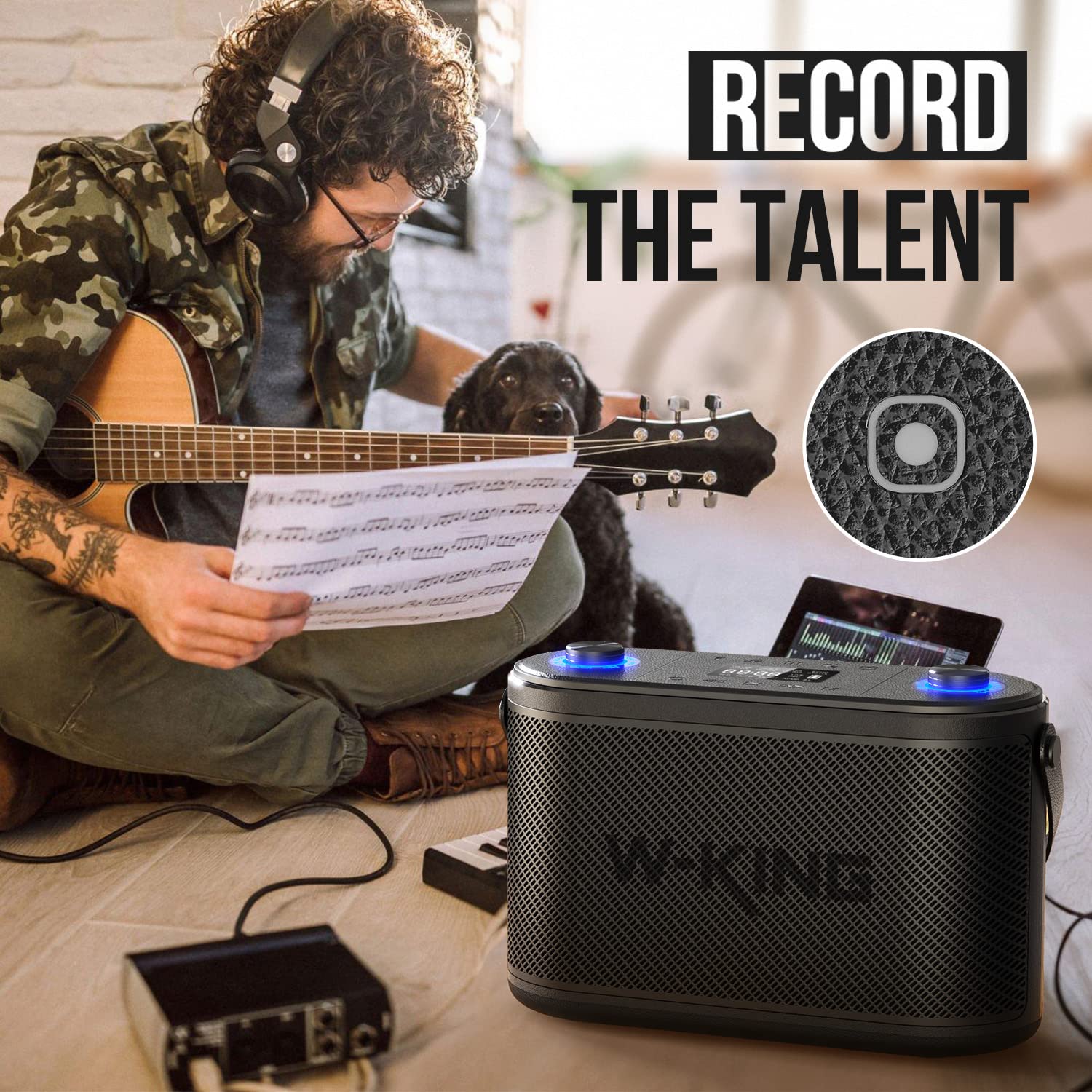 W-KING 240W Peak Bluetooth Speaker with Huge Bass - 2.1CH 3-Way Portable Wireless Speaker, Adjustable Bass & Treble, Guitar Port, UHF Mic, Live Monitoring - Perfect for Outdoor Parties, Camping & Home Entertainment