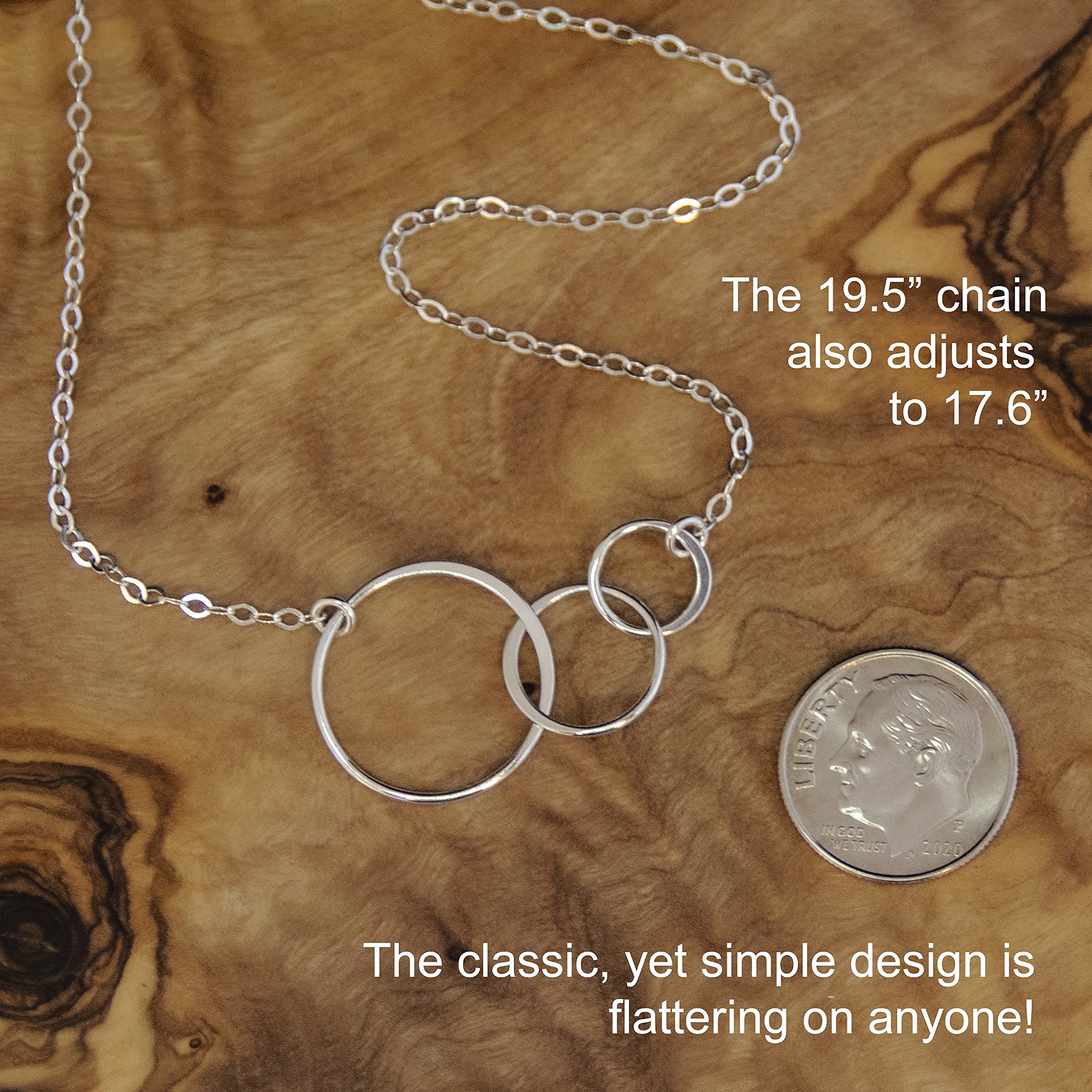EFYTAL 30th Birthday Gifts for Women - Sterling Silver & Gold Plated 3 Circles Necklace, 30 Year Old Birthday Jewelry, Best Friend Gift, Birthday Decorations for Parties & Celebrations