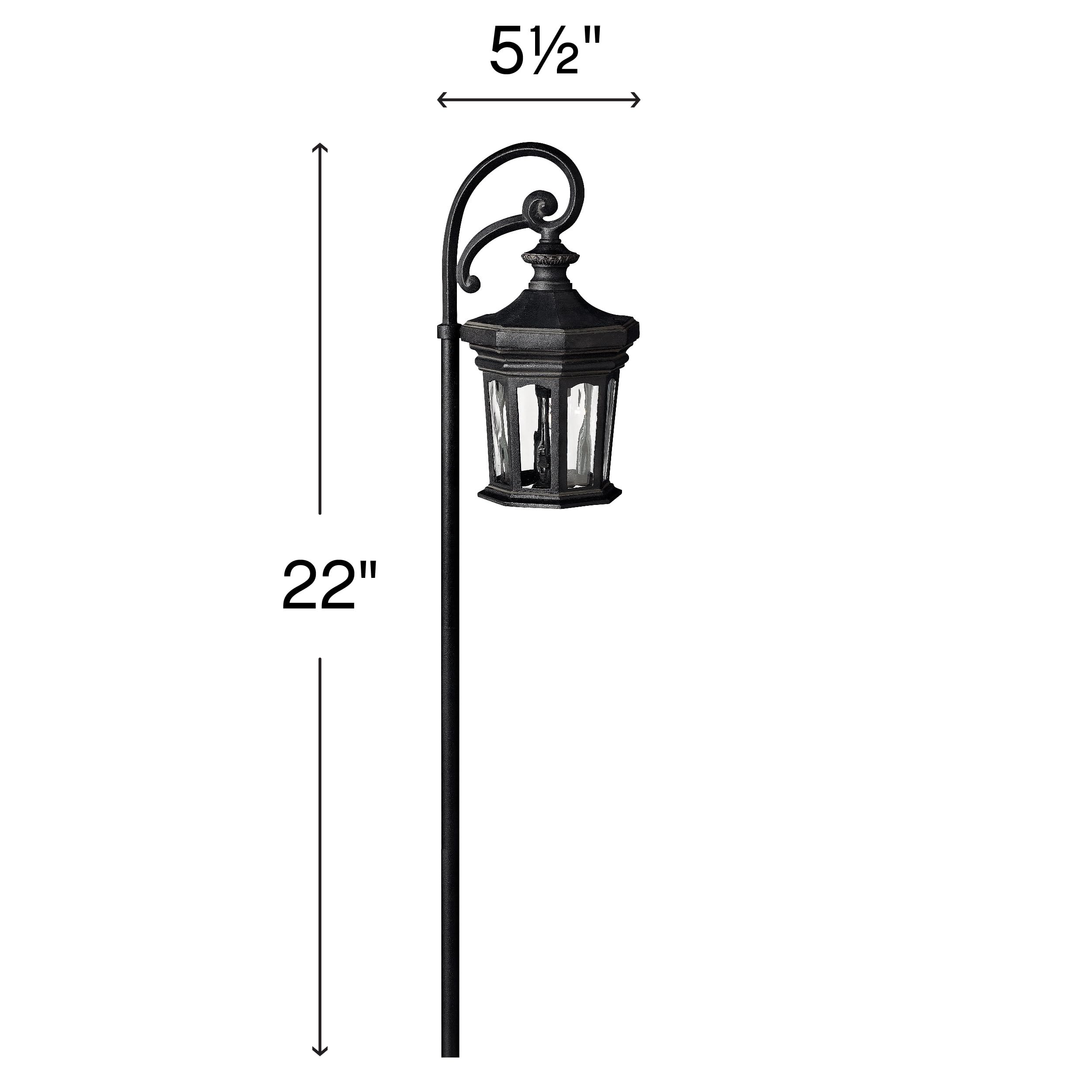 Hinkley Raley LED Landscape Path Light - Aluminum Low Voltage Outdoor Lighting with Clear Water Glass Shade in Museum Black Finish for Garden, Walkway, and Driveway Illumination