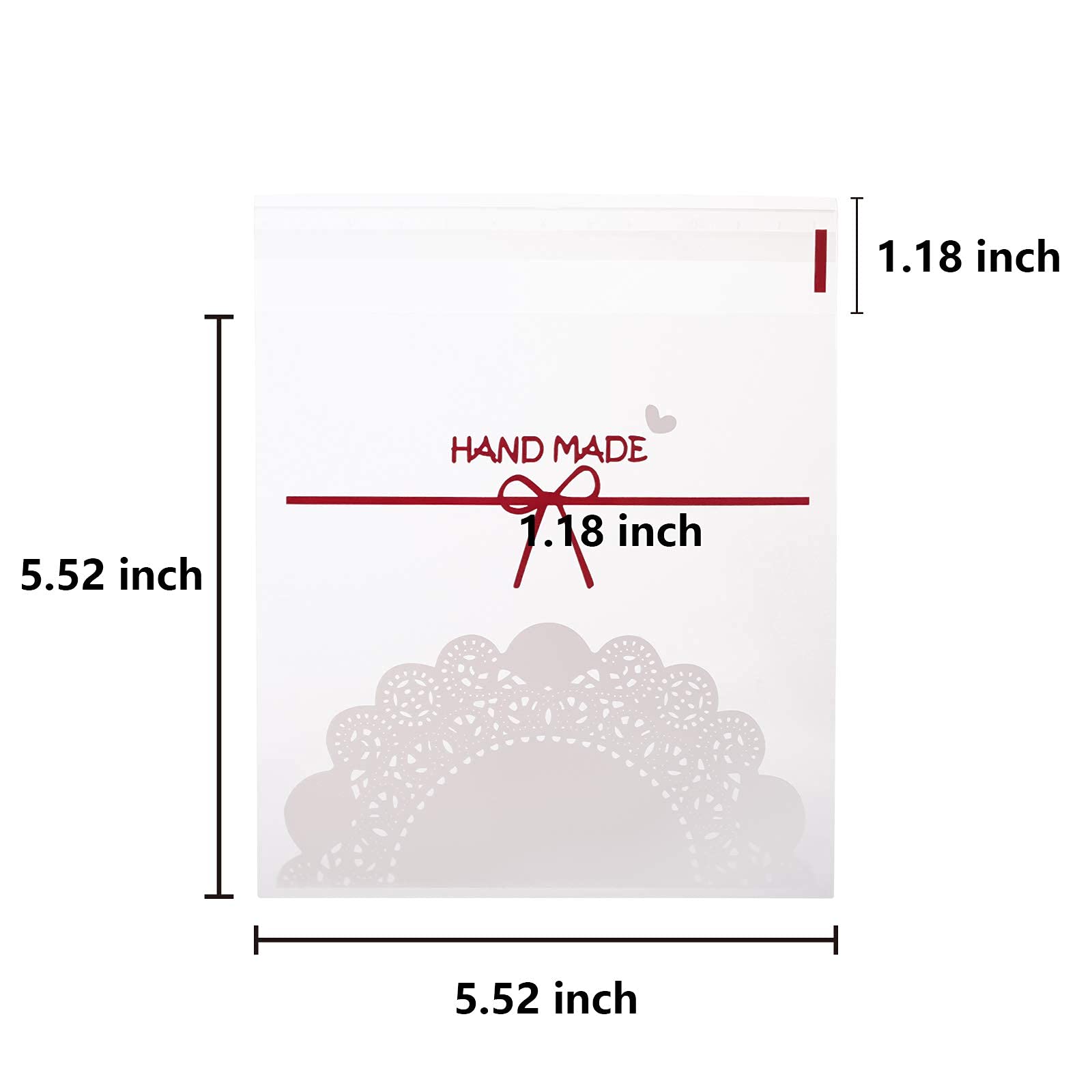 TOPZEA 500 Pcs Self-Adhesive Cookie Bags - 5.5 x 5.5 Inch Clear Plastic Treat Bags for Candy, Chocolate, Snacks & Bakery | Resealable Party Favor Bags for Weddings, Birthdays & Holiday Gifts | Perfect for Home Baking, Gift Wrapping & Bulk Packaging