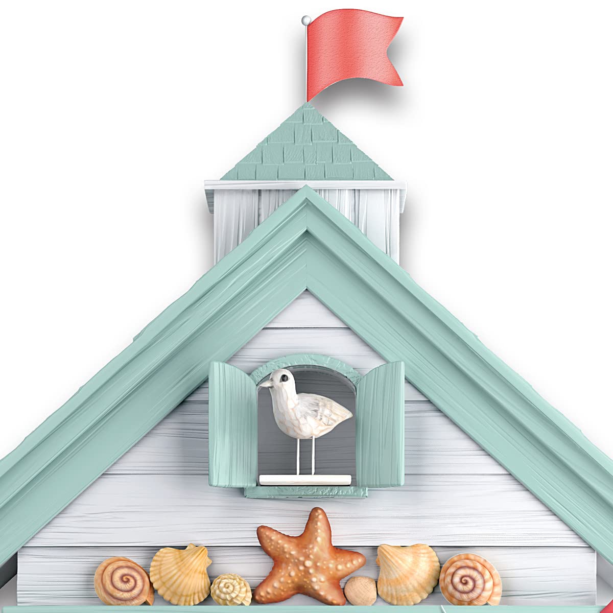 Life is Good at The Beach Sculptural Cuckoo Clock - Handcrafted Wooden Wall Clock with Beach Theme for Home & Office Decor | Perfect Coastal Gift for Beach Lovers