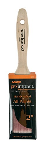 Linzer Pro Impact 2 Inch Wide Angle Paint Brush - Professional Polyester Blend Artist Brush for Oil, Acrylic & Watercolor Painting - Perfect for Canvas, Wood & DIY Home Decor Projects