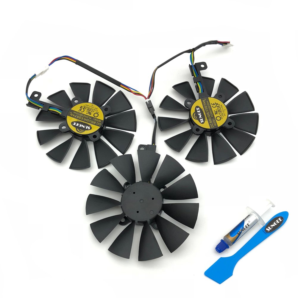 88MM PLD09210S12M & PLD09210S12HH Replacement Cooling Fan for ASUS Strix GTX 1060/1070/1070Ti/1080/1080Ti & RX 480/580/Vega 56/64 Graphics Cards - High Performance GPU Fan for Gaming & Mining Rigs