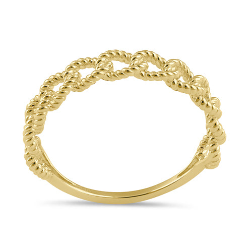 14K Solid Gold Rope Curb Chain Ring for Women - Dainty Minimalist Jewelry for Everyday Wear, Stacking Rings, Gift Giving & Special Occasions
