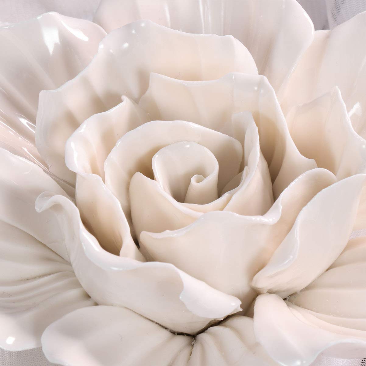 IMIKEYA 3D Ceramic Wall Flowers - Handmade Clematis Wall Art Decor for Home, Office & Living Room | Hanging Ceramic Wall Ornament | Perfect for Bedroom, Bathroom & Indoor Wall Decoration