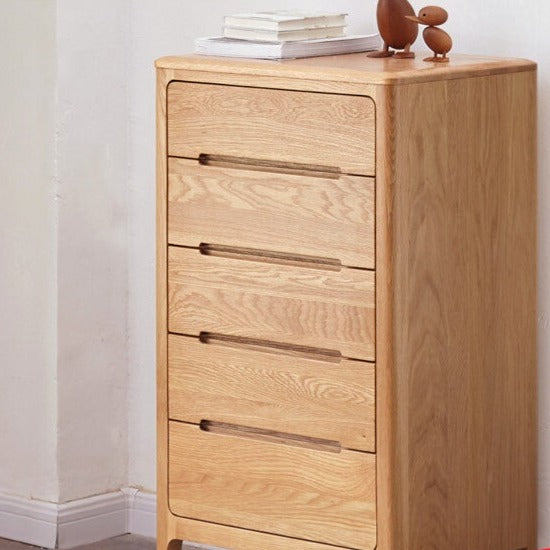 Bianca HYATT Solid Wood Chest of Drawers - American Walnut Modern Minimalist Dresser for Bedroom & Living Room Storage