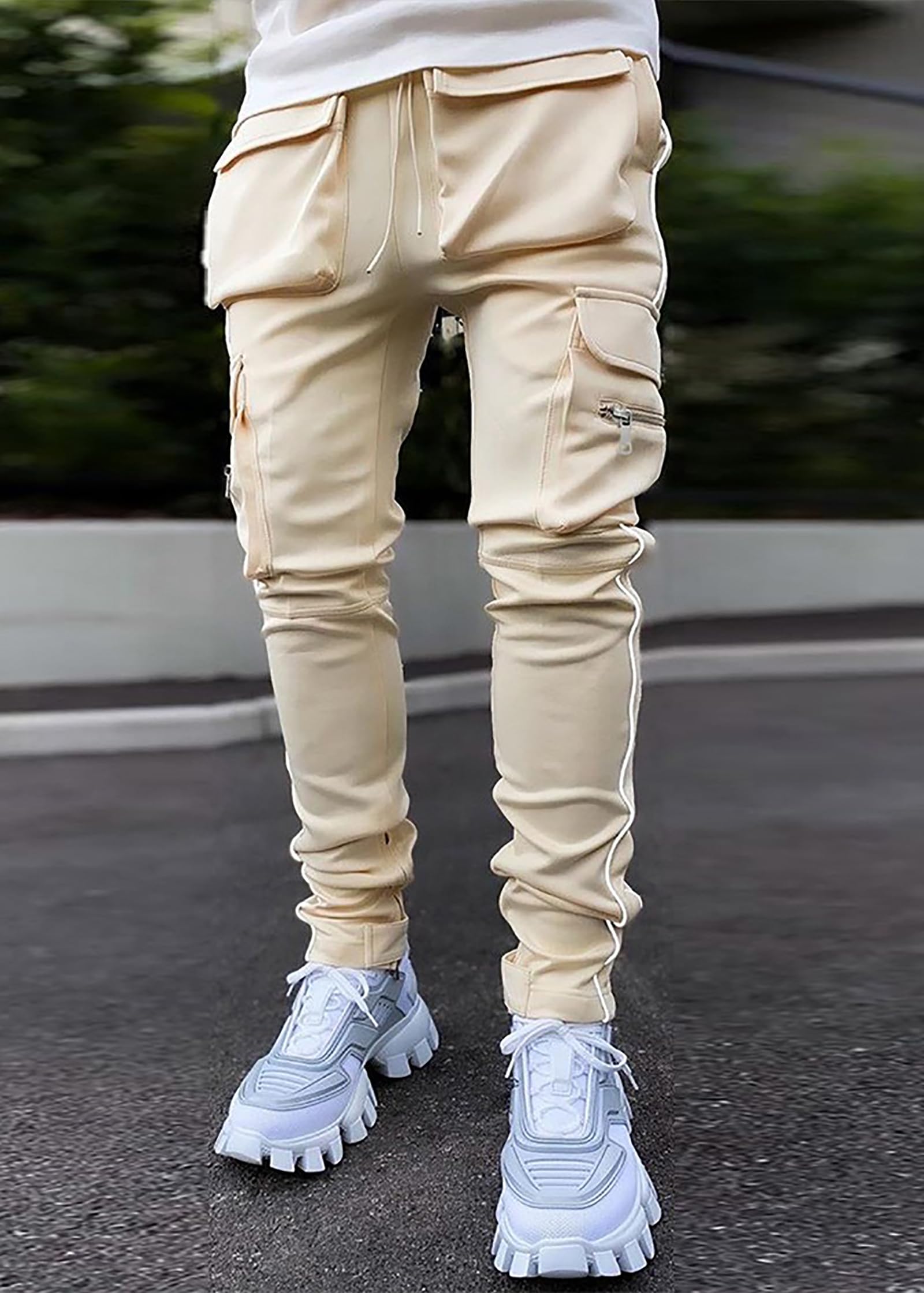 MECH-ENG Men's Workout Tapered Jogger Pants - Casual Hip Hop Cargo Sweatpants for Streetwear & Punk Style | Gym, Running, Lounge & Urban Fashion