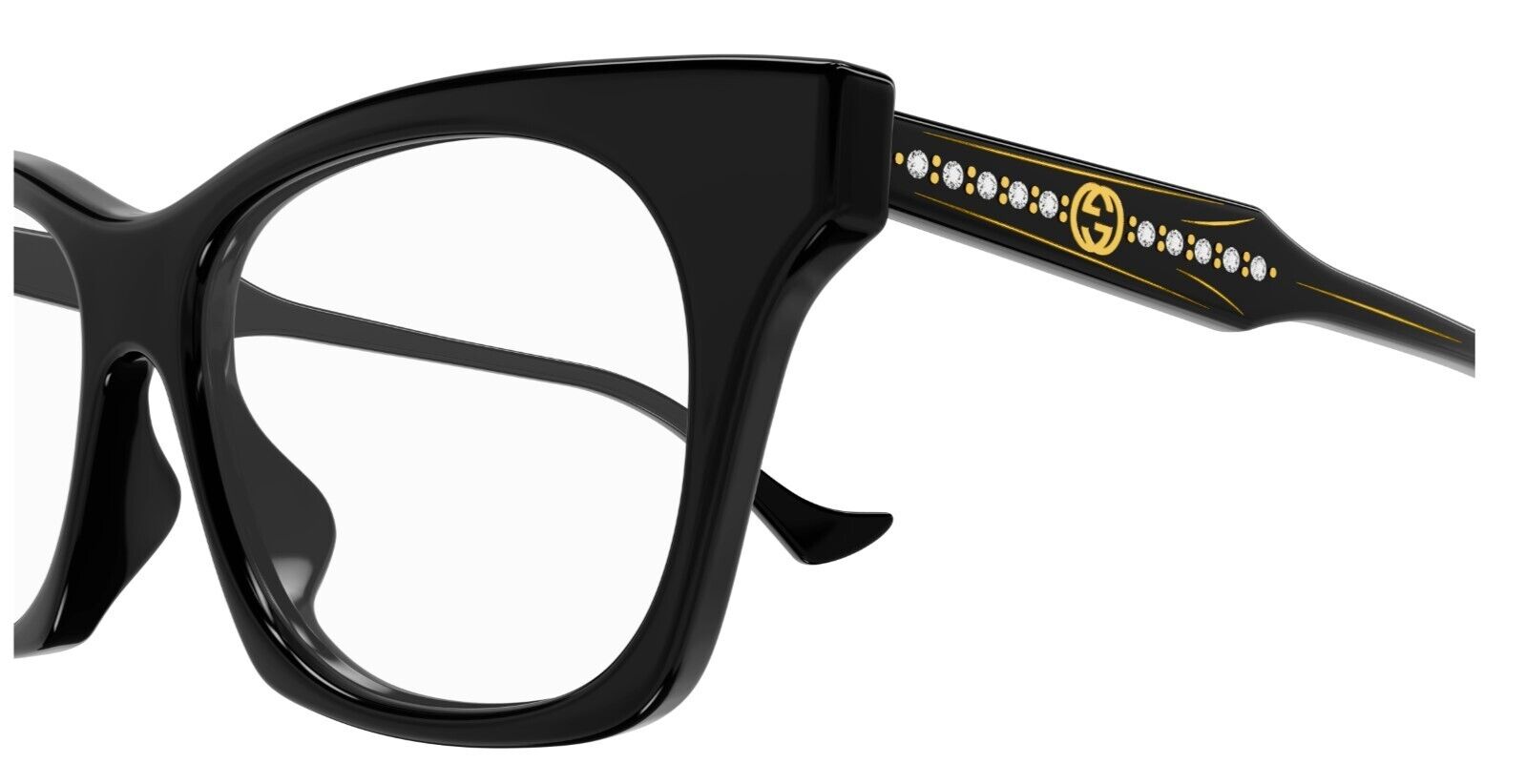 Gucci GG1299O 001 Black Cat Eye Women's Eyeglasses - Stylish Designer Optical Frames for Women, UV Protection Glasses for Everyday Wear, Office & Fashion Outfits