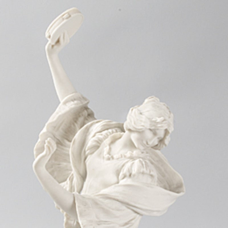 Agathon Léonard Danseuse Tambourin à Droite Bisque Ceramic Sculpture - Antique French Art Nouveau Figurine - Perfect for Home Decor, Collectors & Art Lovers