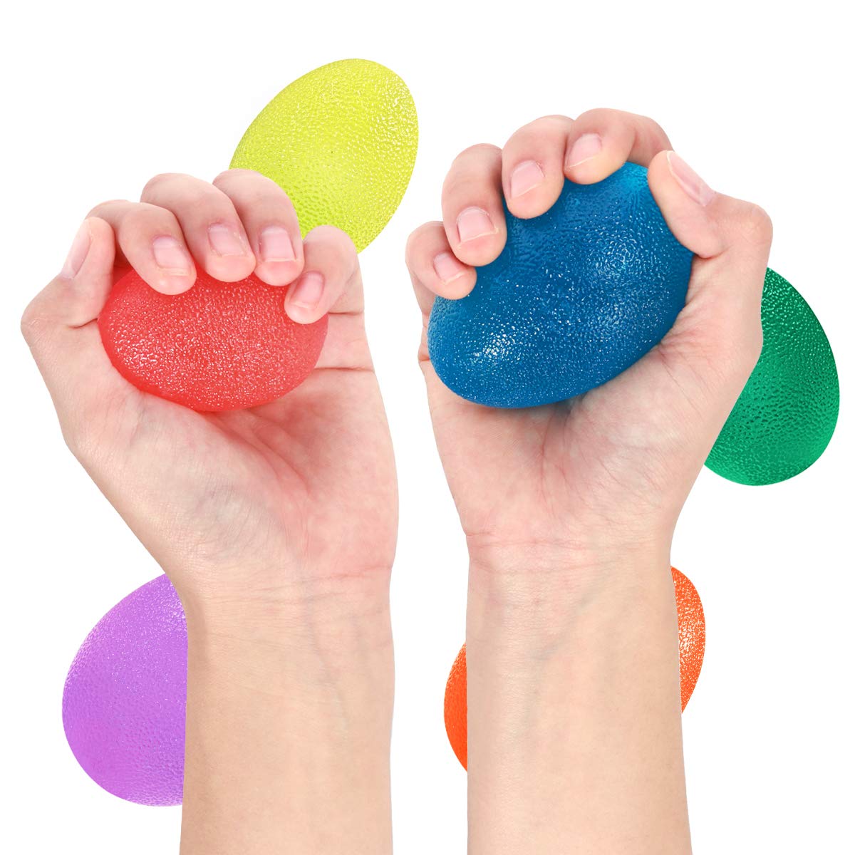 Hand Therapy Balls - 6pcs Set for Hand Strengthening & Finger Exercise - Soft, Medium, Firm Grip Balls in Small & Large Sizes - Physical Therapy & Stress Relief - Perfect for Office, Home & Rehabilitation Use