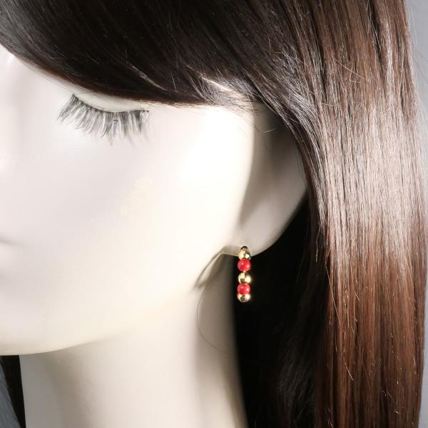 18K Yellow Gold Coral Earrings - Handmade Luxury Jewelry for Women | Perfect for Weddings, Parties & Special Occasions